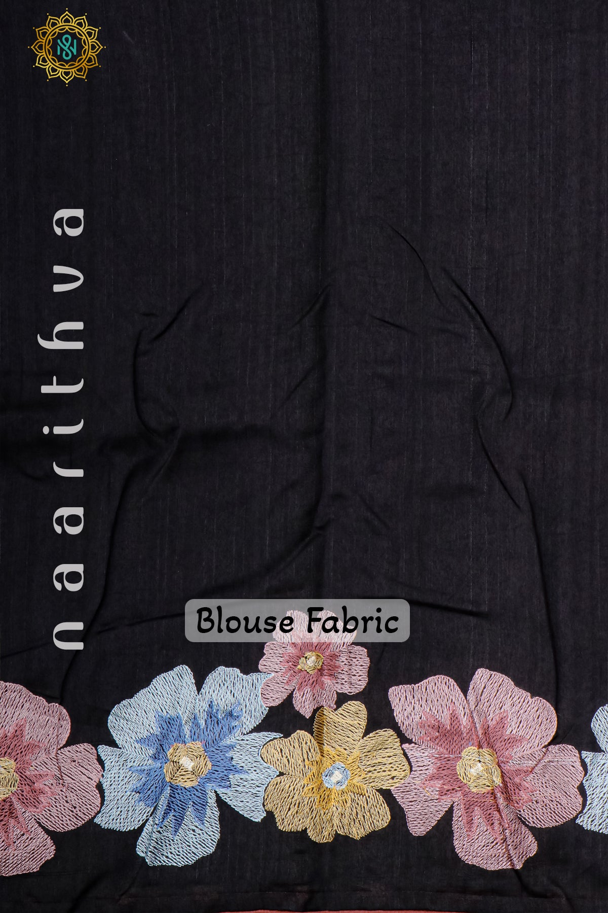 BLACK - SEMI TUSSAR SILK WITH EMBROIDER