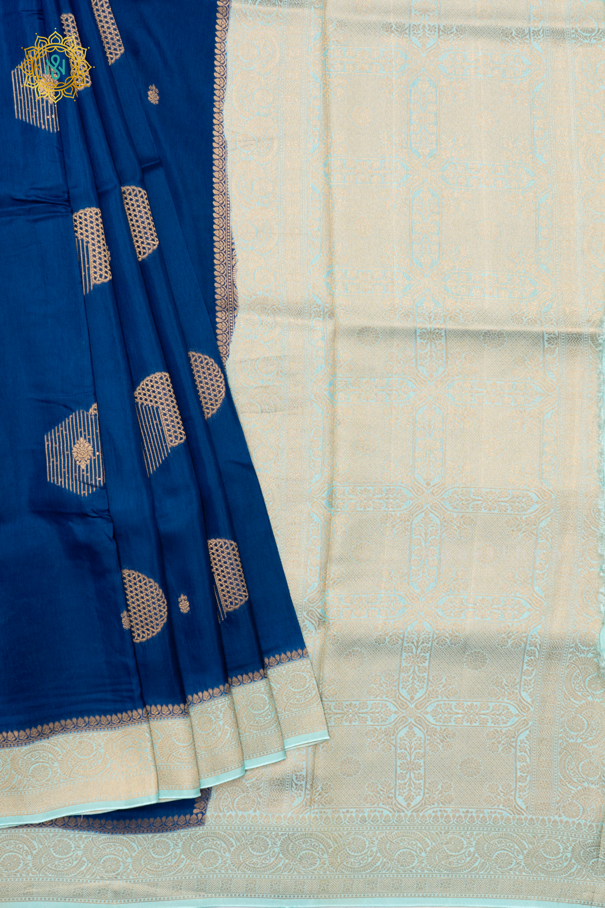 TEAL BLUE WITH AQUA BLUE - DOLA SILK