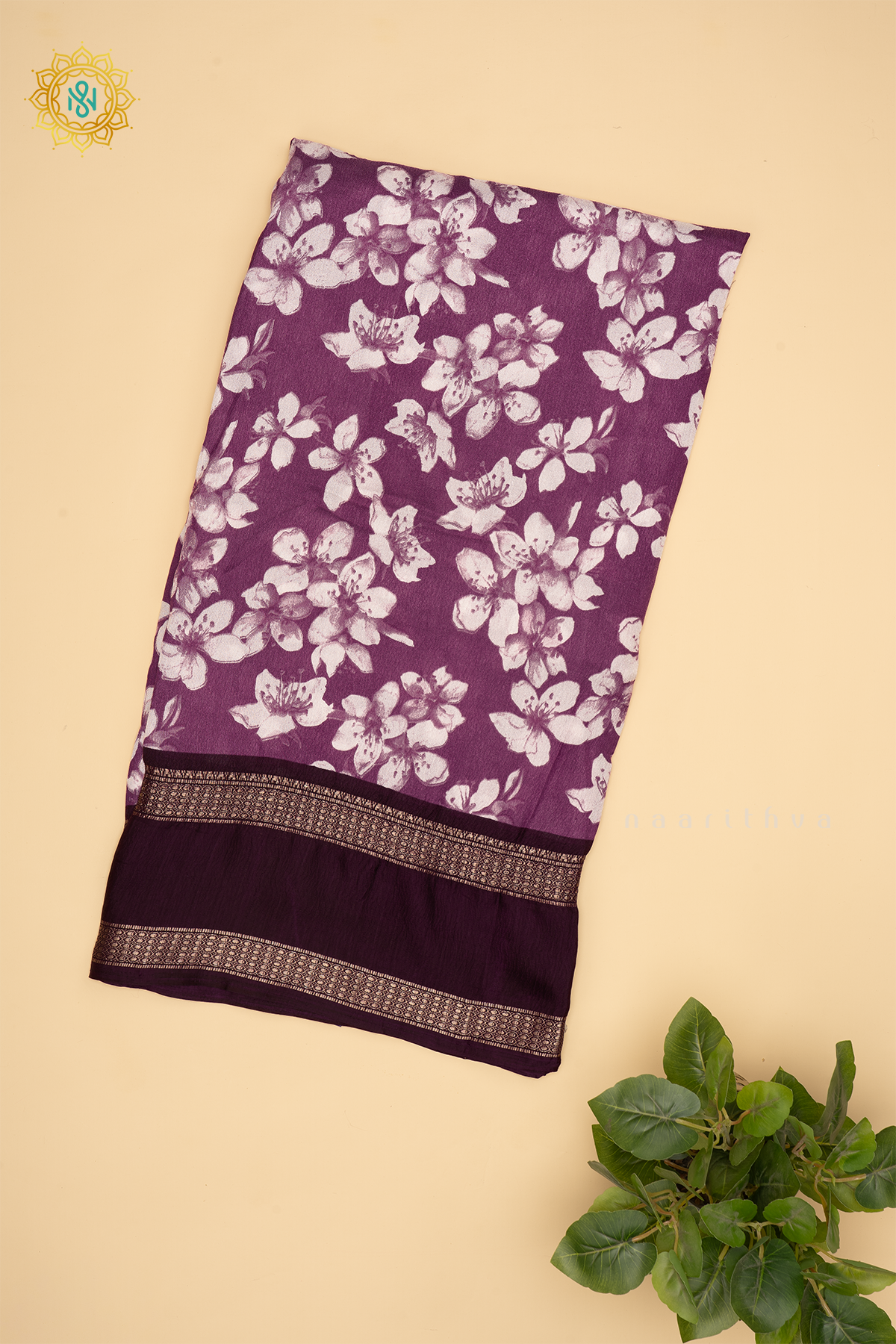 ROUGE PINK WITH DEEP WINE - SEMI GEORGETTE