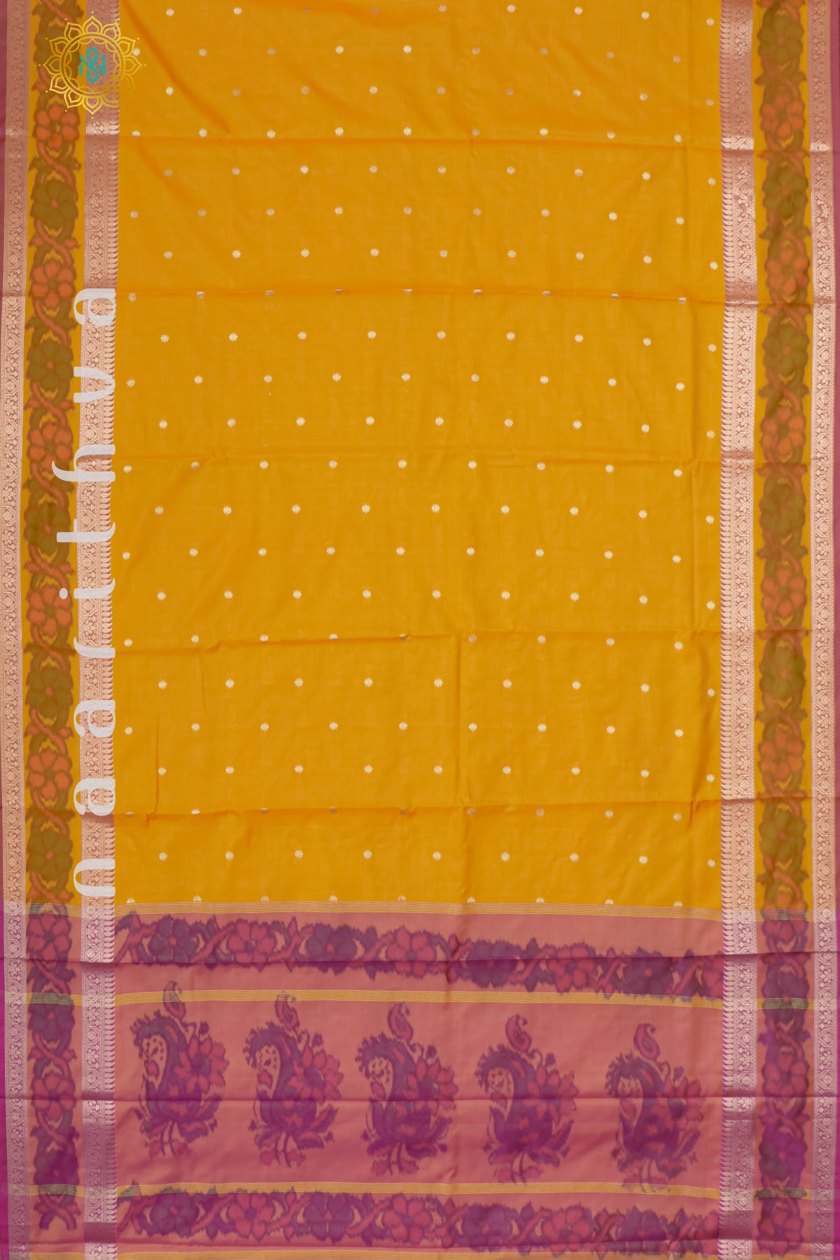 YELLOW WITH PINK - SEMI KANCHI