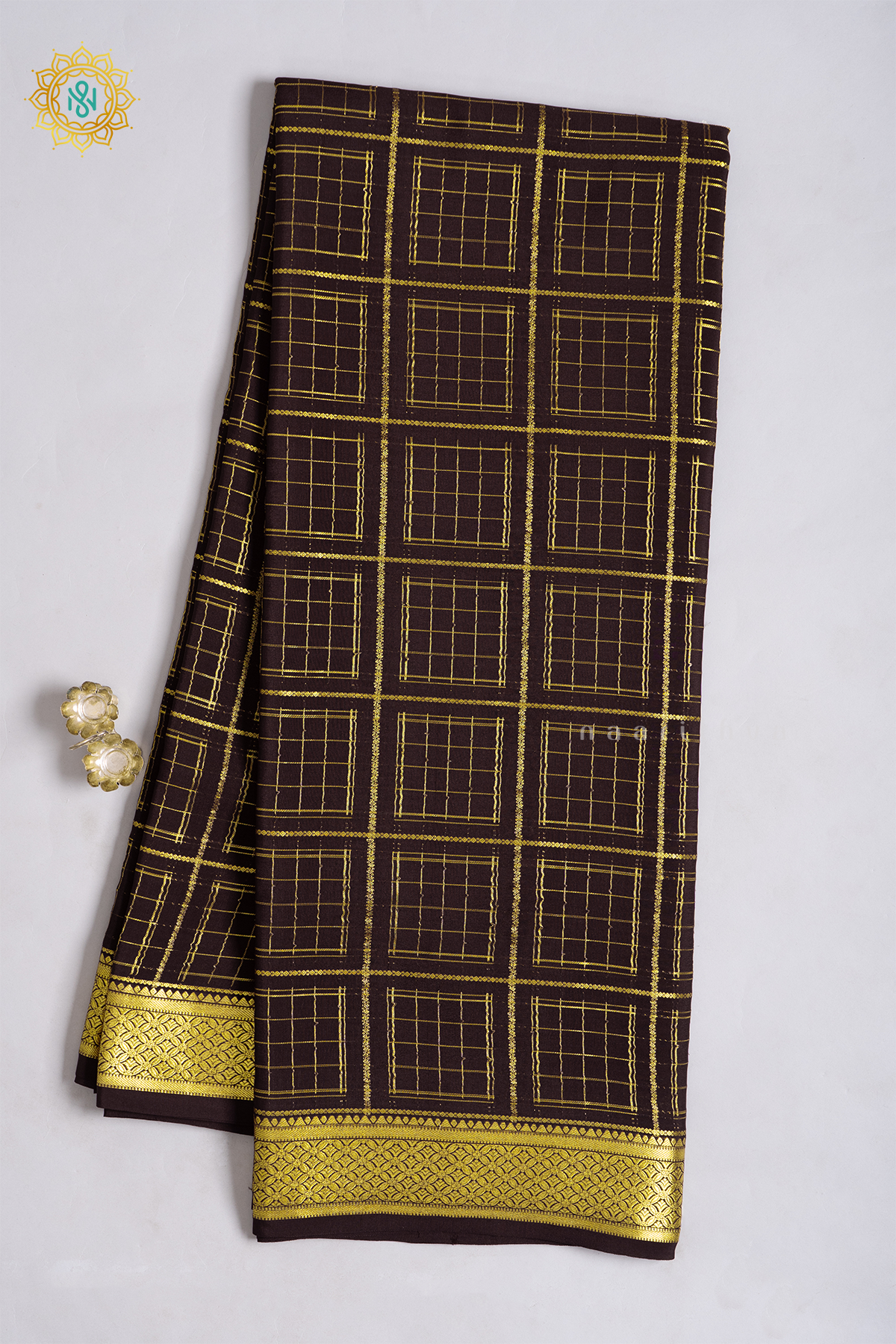 BROWN - PURE MYSORE CREPE SILK