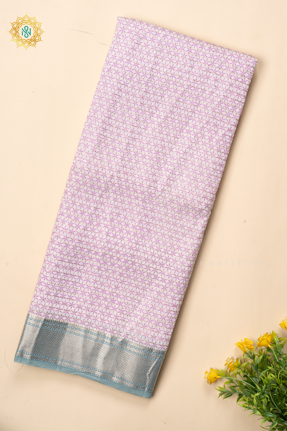 LAVENDER WITH AQUA BLUE - BUTTER CREPE