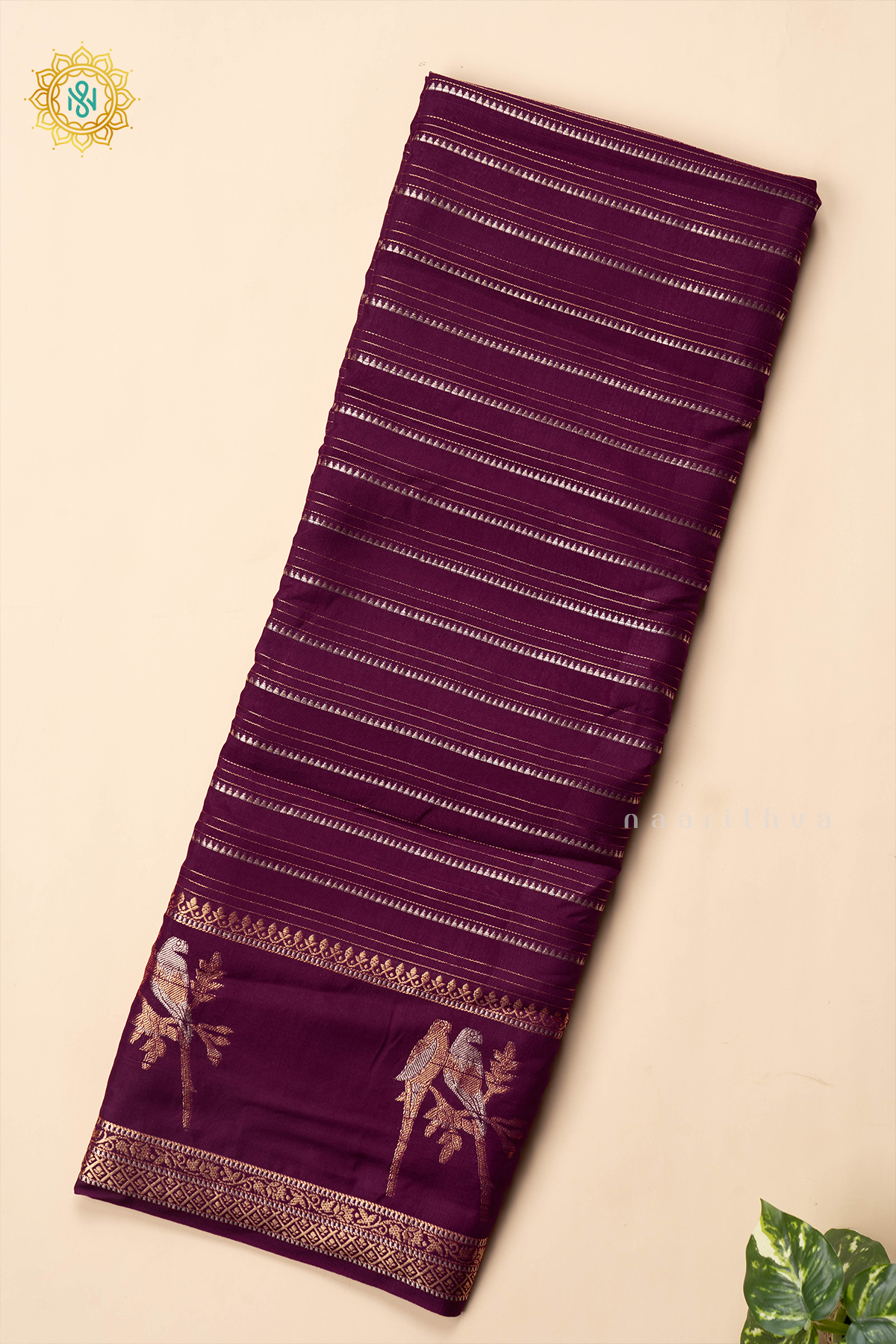 WINE WITH BOTTLE GREEN - SEMI CREPE SILK