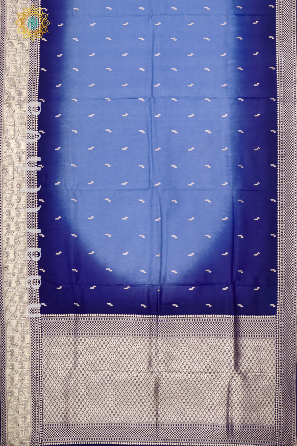 BLUE WITH NAVY BLUE - DOLA SILK