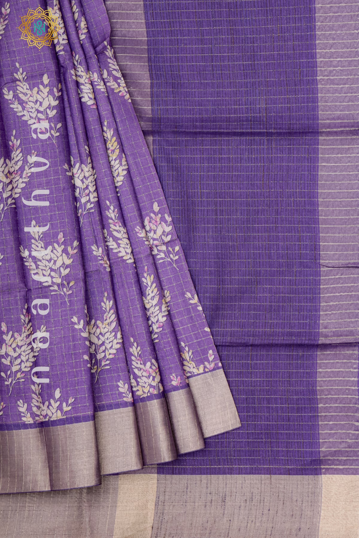 PURPLE - SEMI TUSSAR SILK