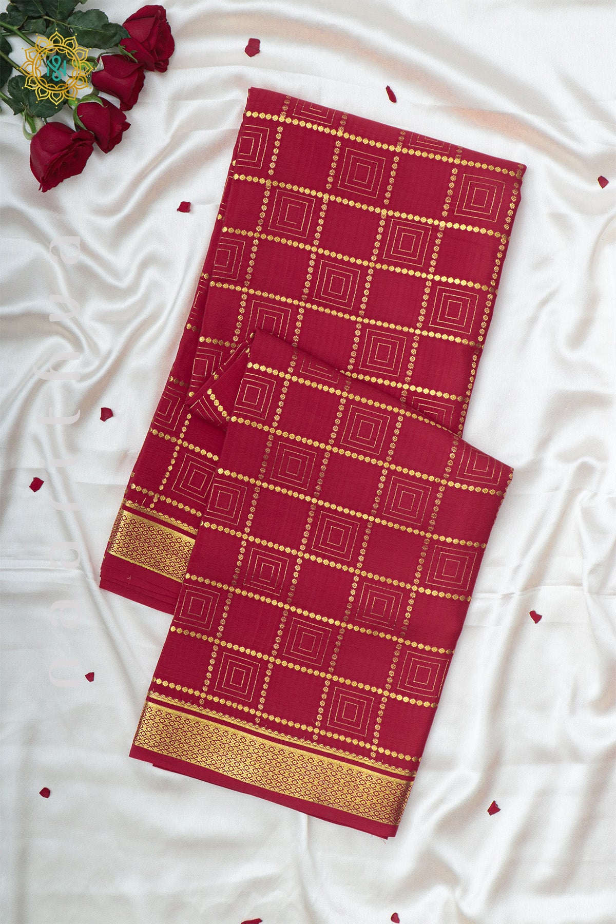 RED - PURE MYSORE CREPE SILK