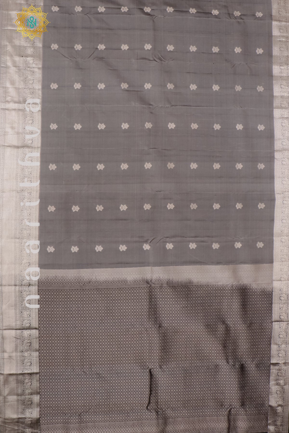 GREY WITH BLACK - KANJIVARAM PURE MIX