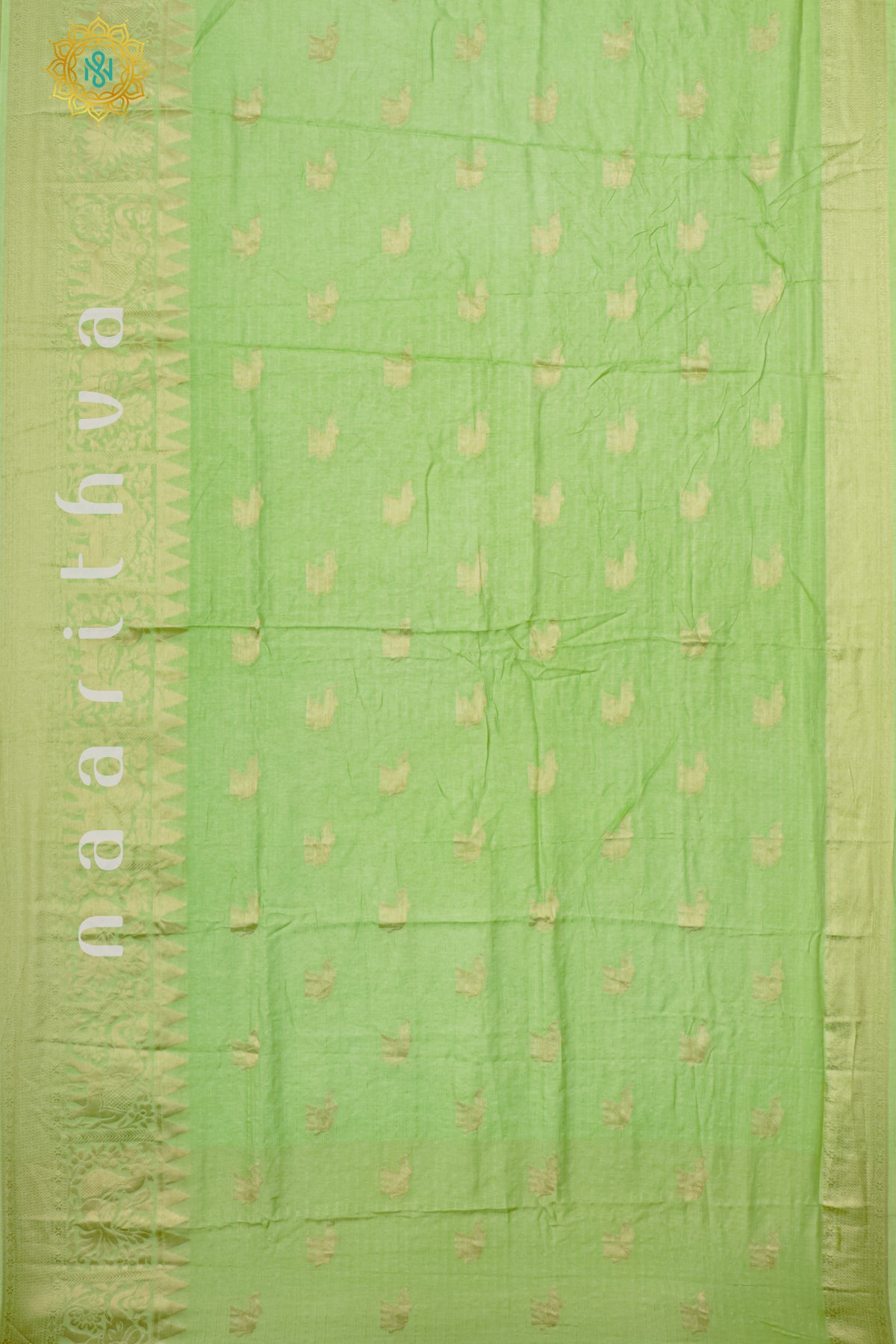 LIGHT GREEN WITH BOTTLE GREEN - DOLA SILK