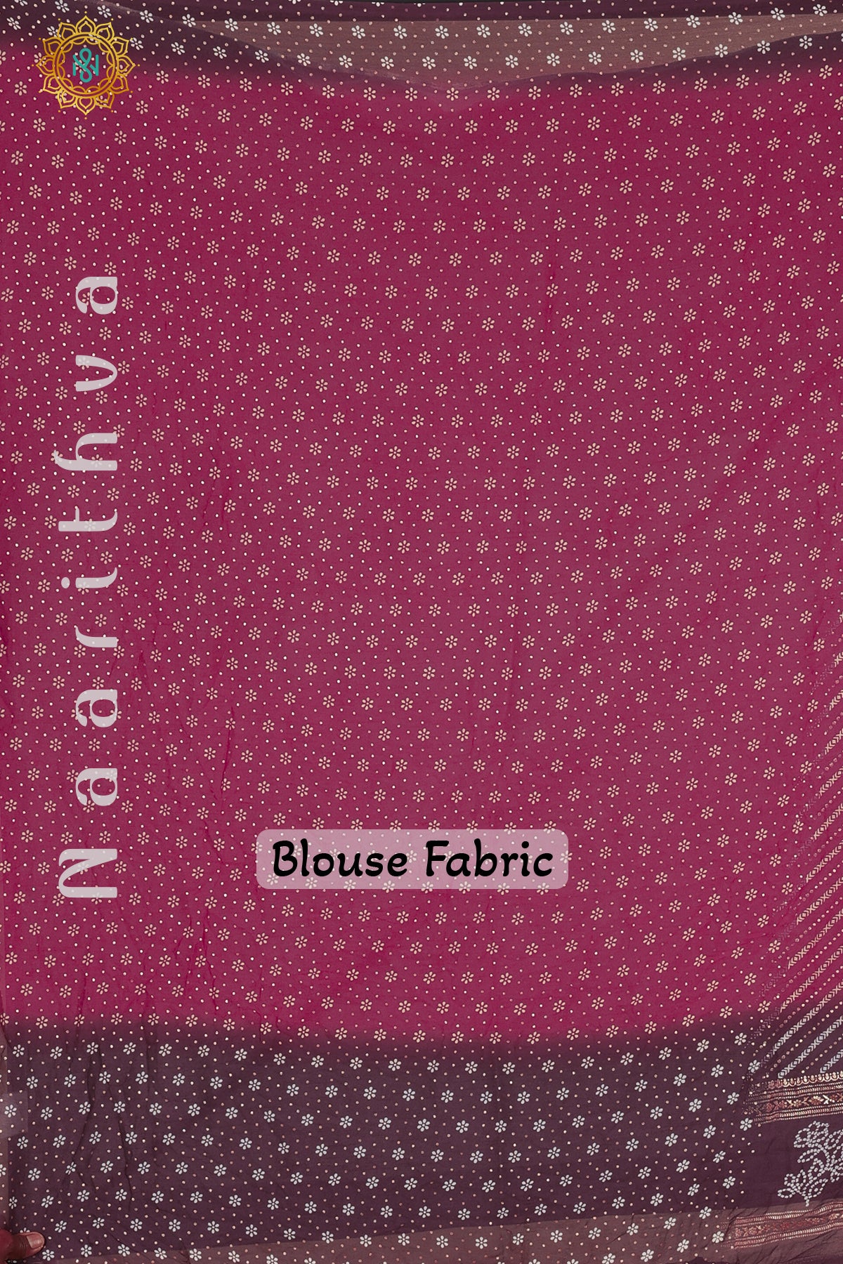 PINK WITH WINE - CRUSHED CHIFFON WITH FOIL PRINT