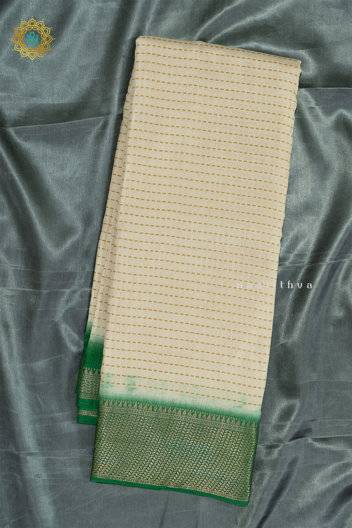 WHITE WITH GREEN - DOLA SILK