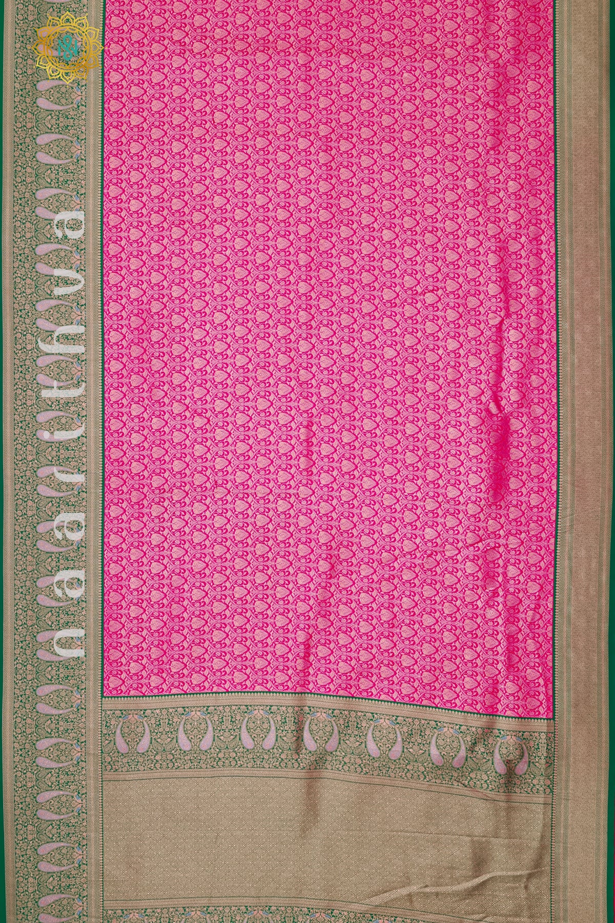 PINK WITH GREEN - SEMI KANCHI