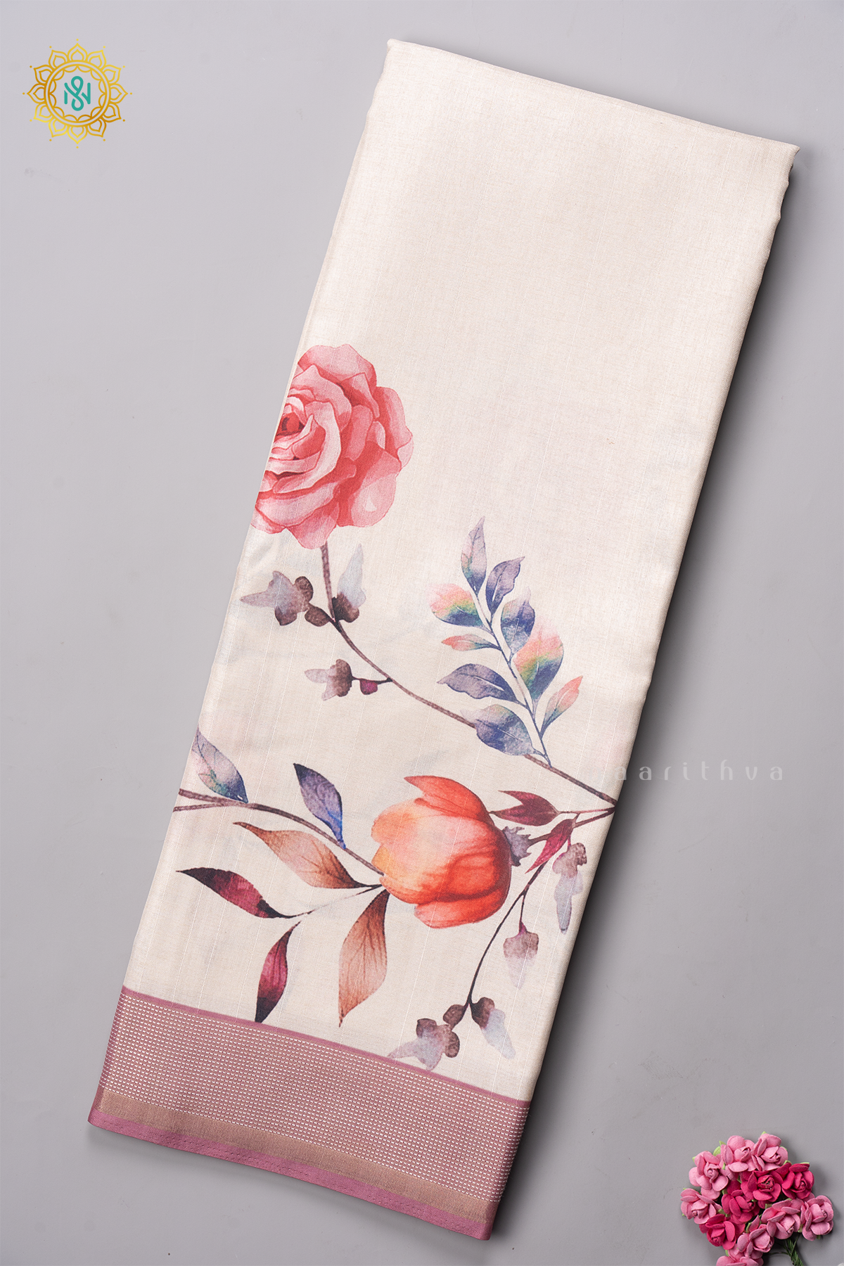 OFF WHITE WITH PEACH -  KOTHA TUSSAR