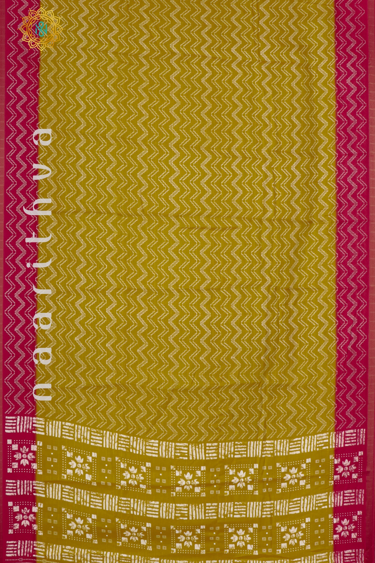 MUSTARD WITH RED - SEMI GEORGETTE