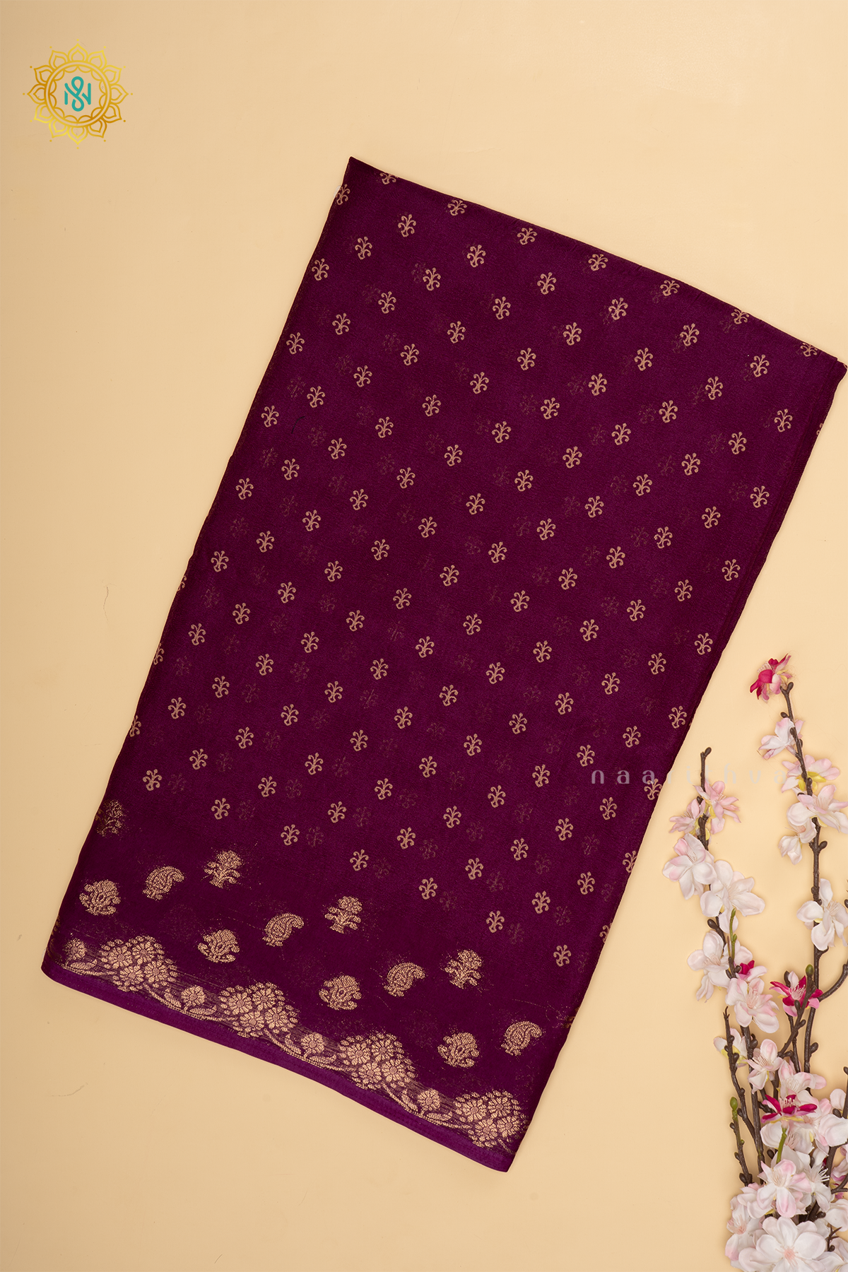 WINE - SEMI GEORGETTE SAREE