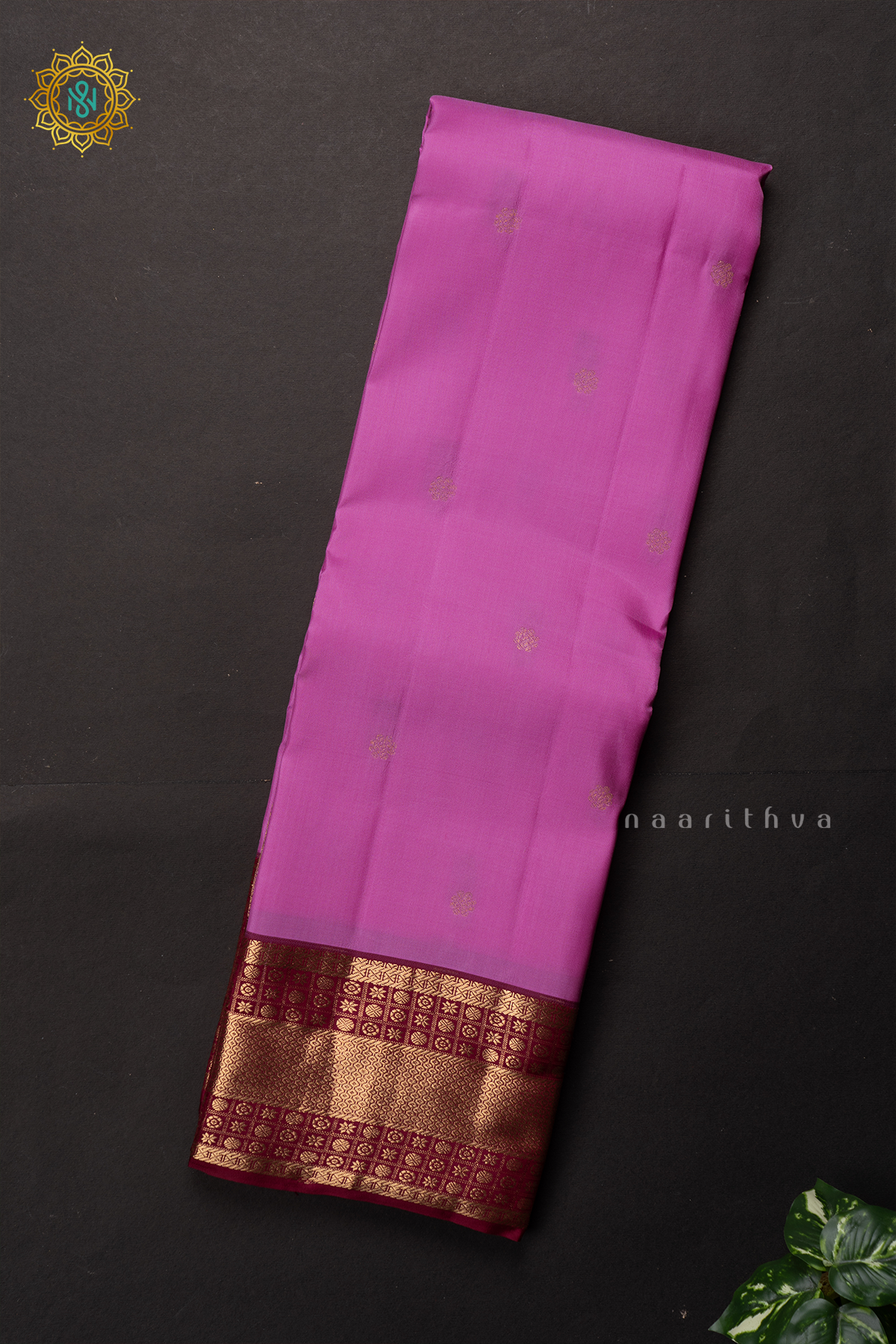 PINK WITH MAROON - PURE KANJIVARAM SILK