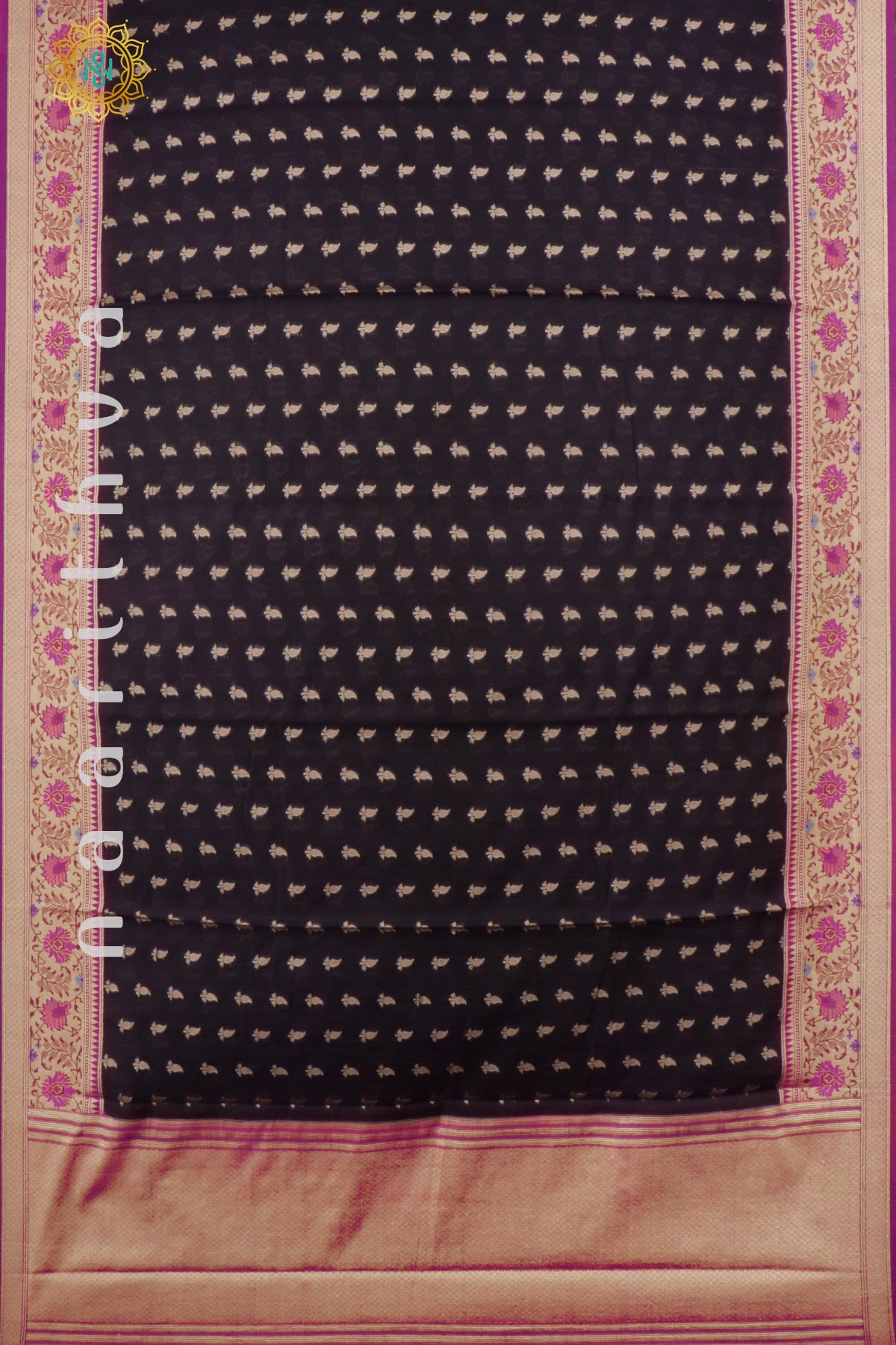 BLACK WITH MAGENTA - JUTE COTTON