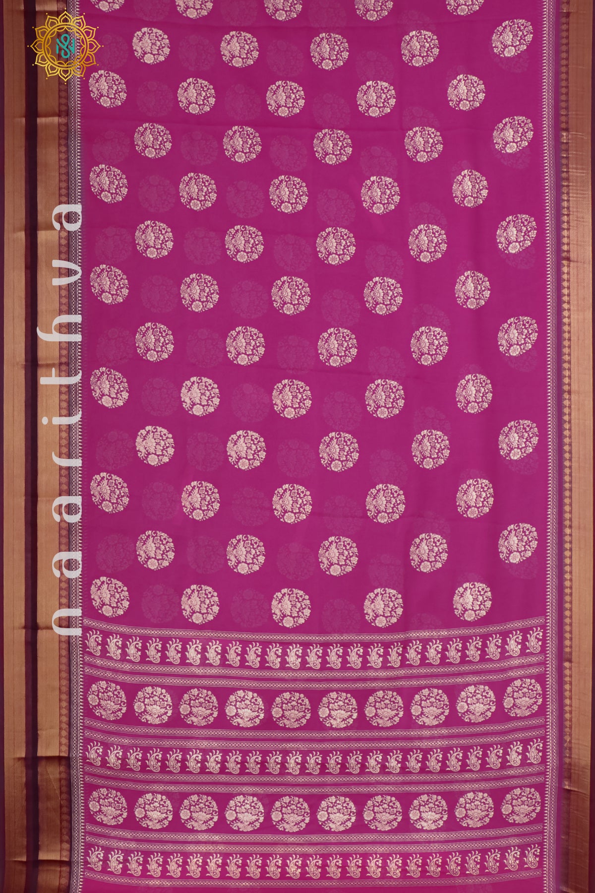 PINK WITH DEEP WINE - SEMI GEORGETTE