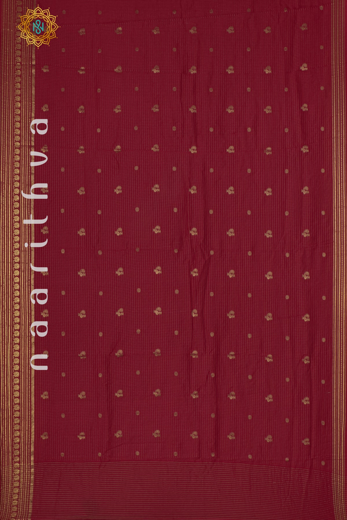 RED WITH BOTTLE GREEN - DOLA SILK