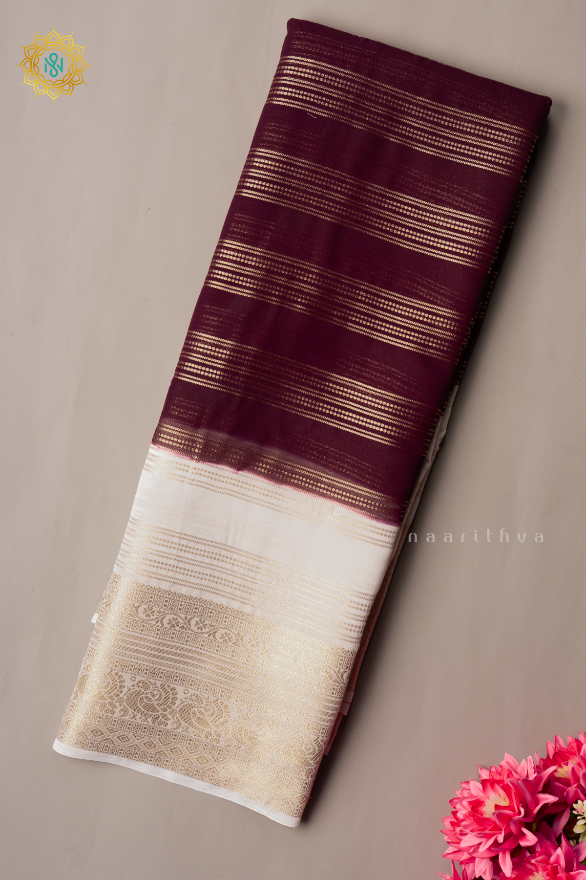 WINE WITH WHITE - SEMI CREPE GEORGETTE