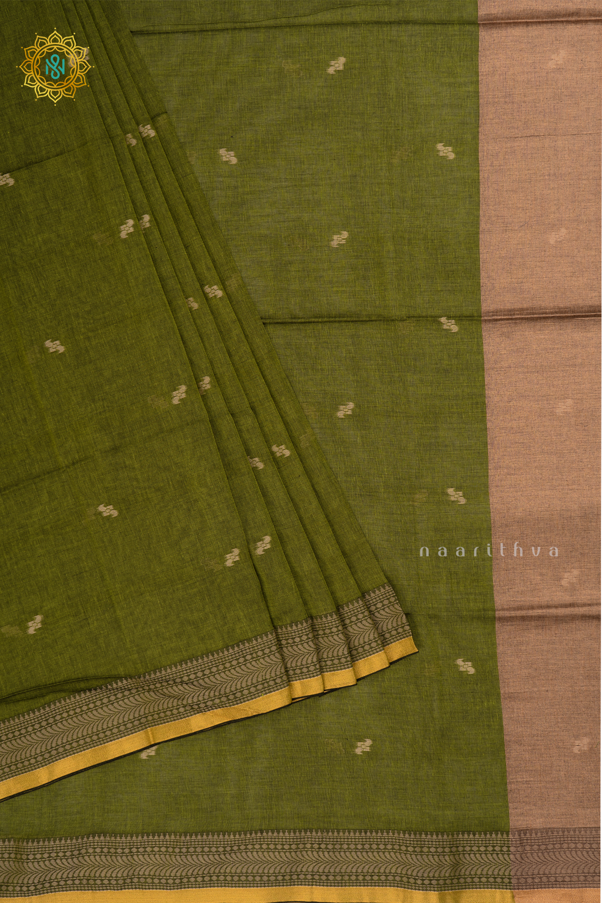 Light Parrot Green Mul Cotton Saree Thread Woven Buttas On The Body With Thread and Zari Woven Border