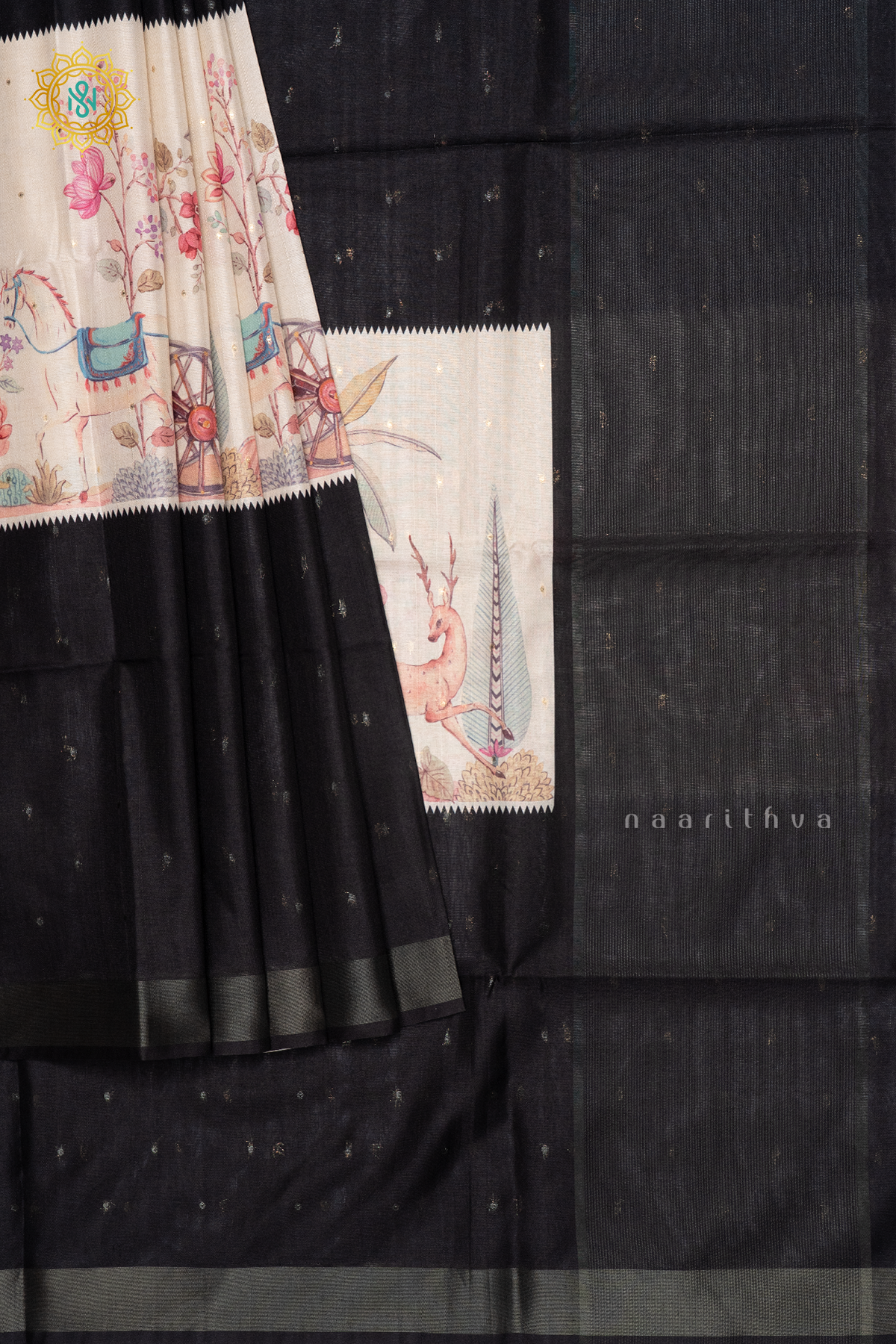 OFF WHITE WITH BLACK - SEMI TUSSAR