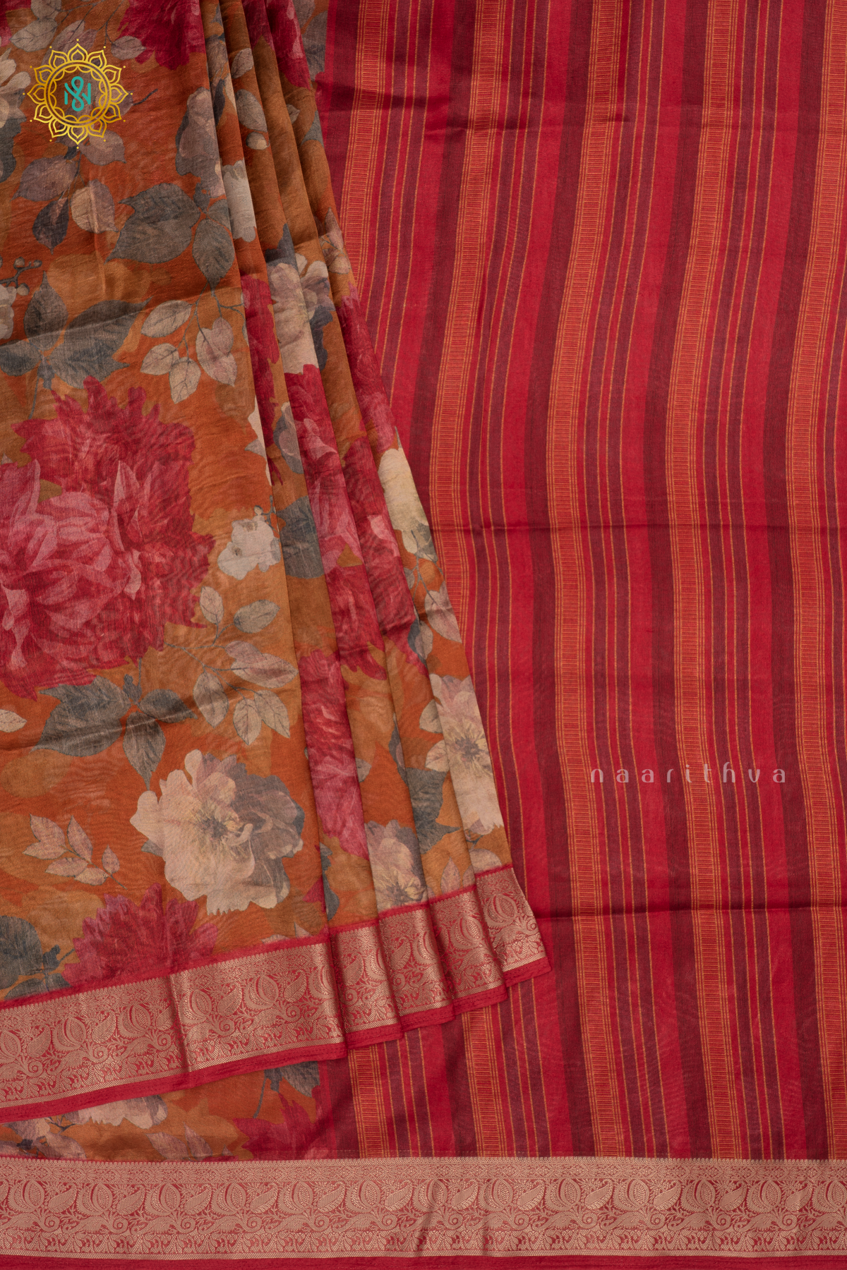 ORANGE WITH RED - SOFT TUSSAR