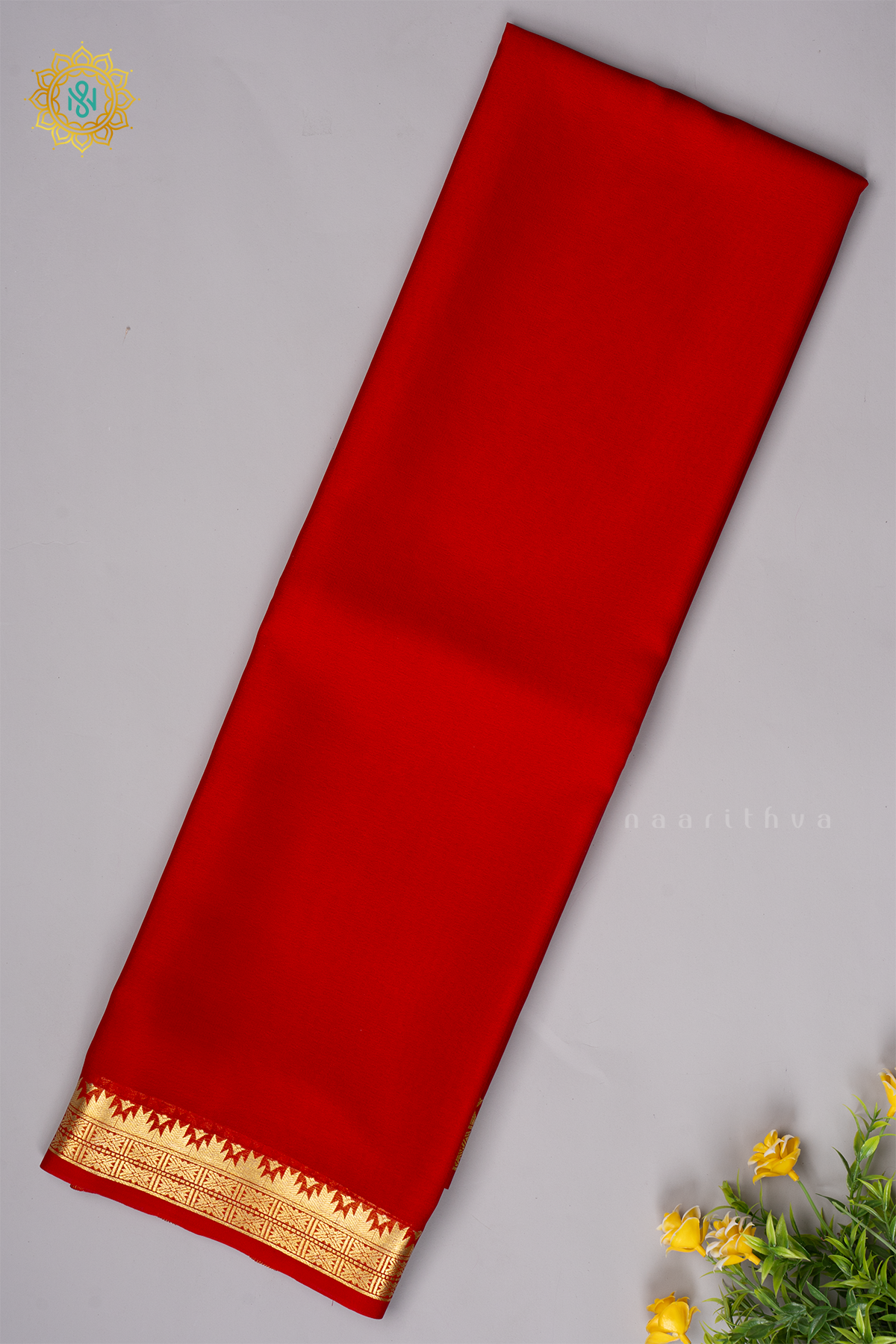 RED - PURE MYSORE CREPE SILK