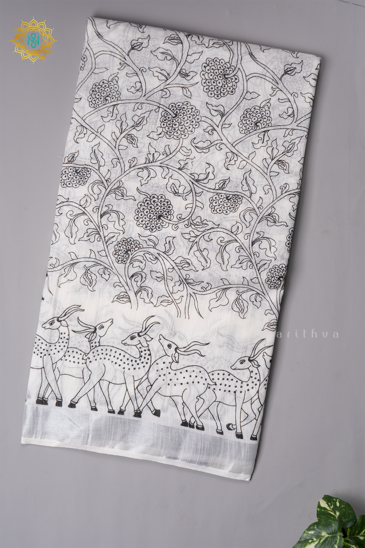 WHITE WITH BLACK - LINEN BY COTTON