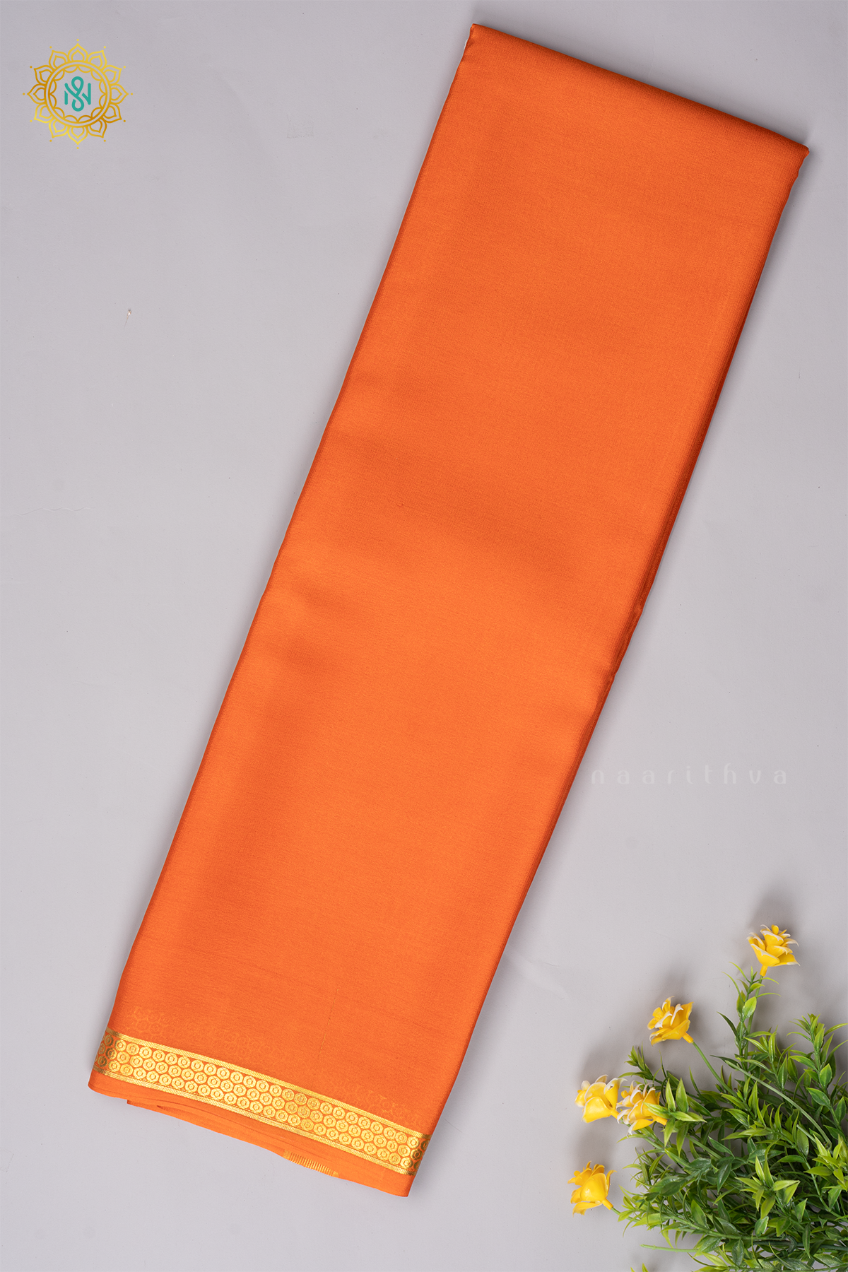 ORANGE - PURE MYSORE CREPE SILK