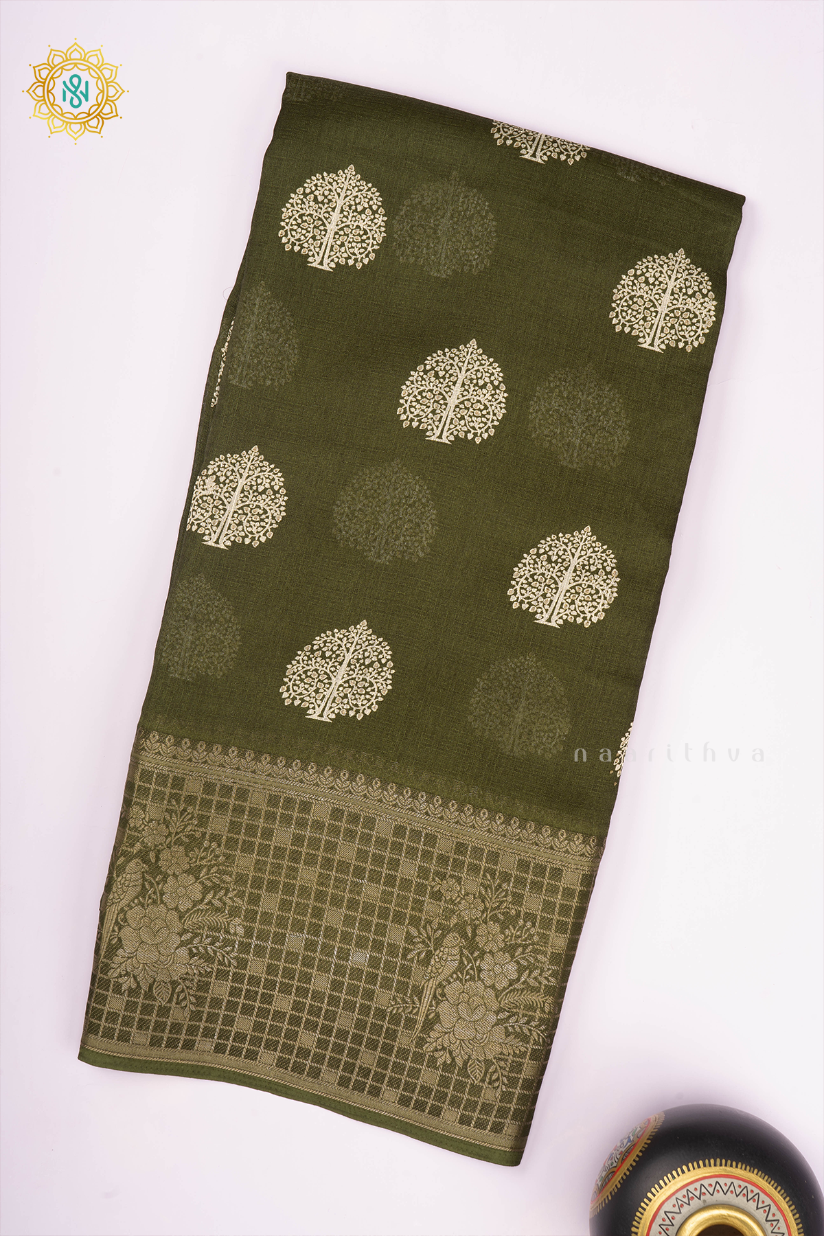 OLIVE GREEN - SEMI GEORGETTE