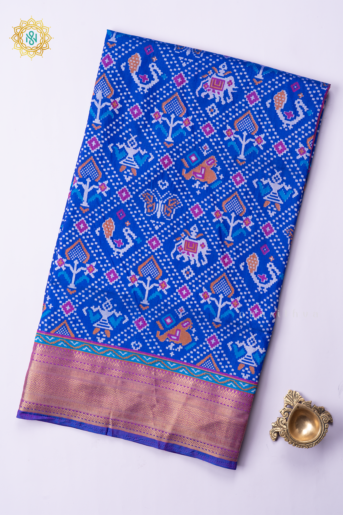 BLUE WITH MAGENTA - SEMI PATOLA SILK