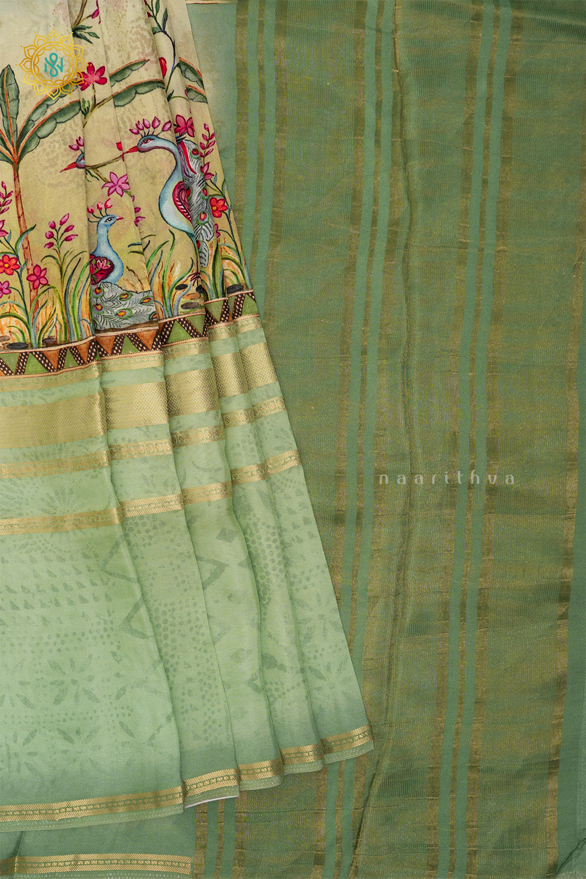 PISTA GREEN - SEMI CREPE SILK