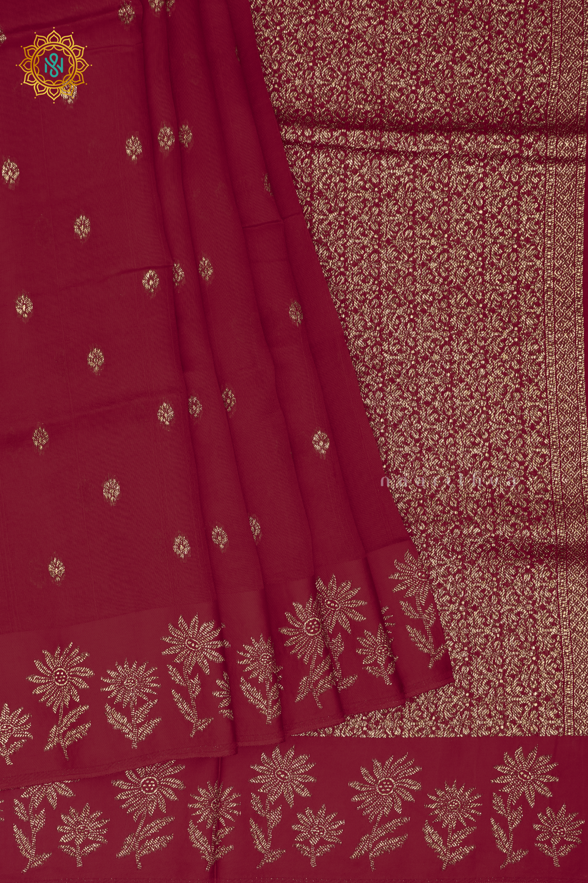 RED - SEMI TUSSAR SILK