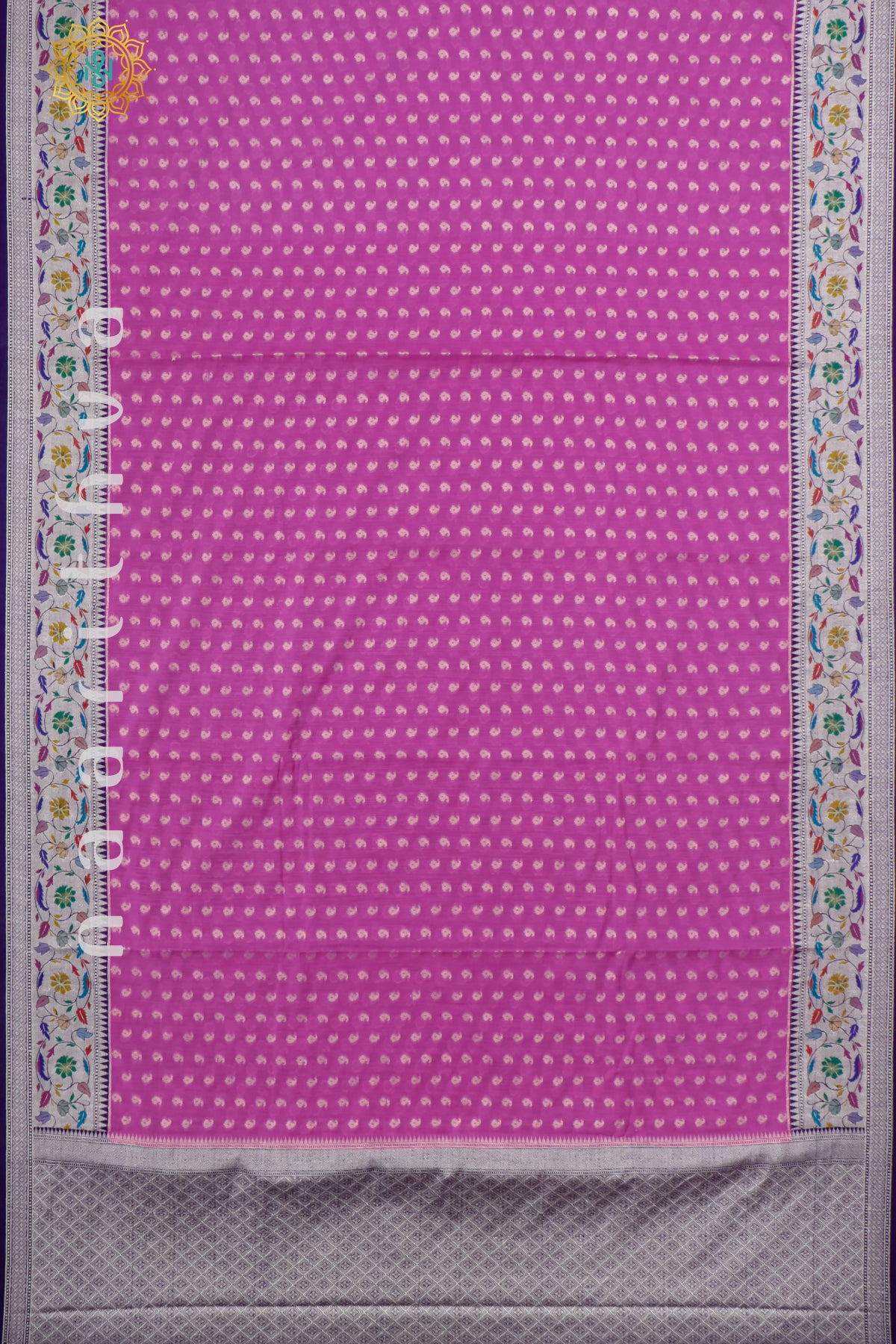 PINK WITH PURPLE - JUTE COTTON