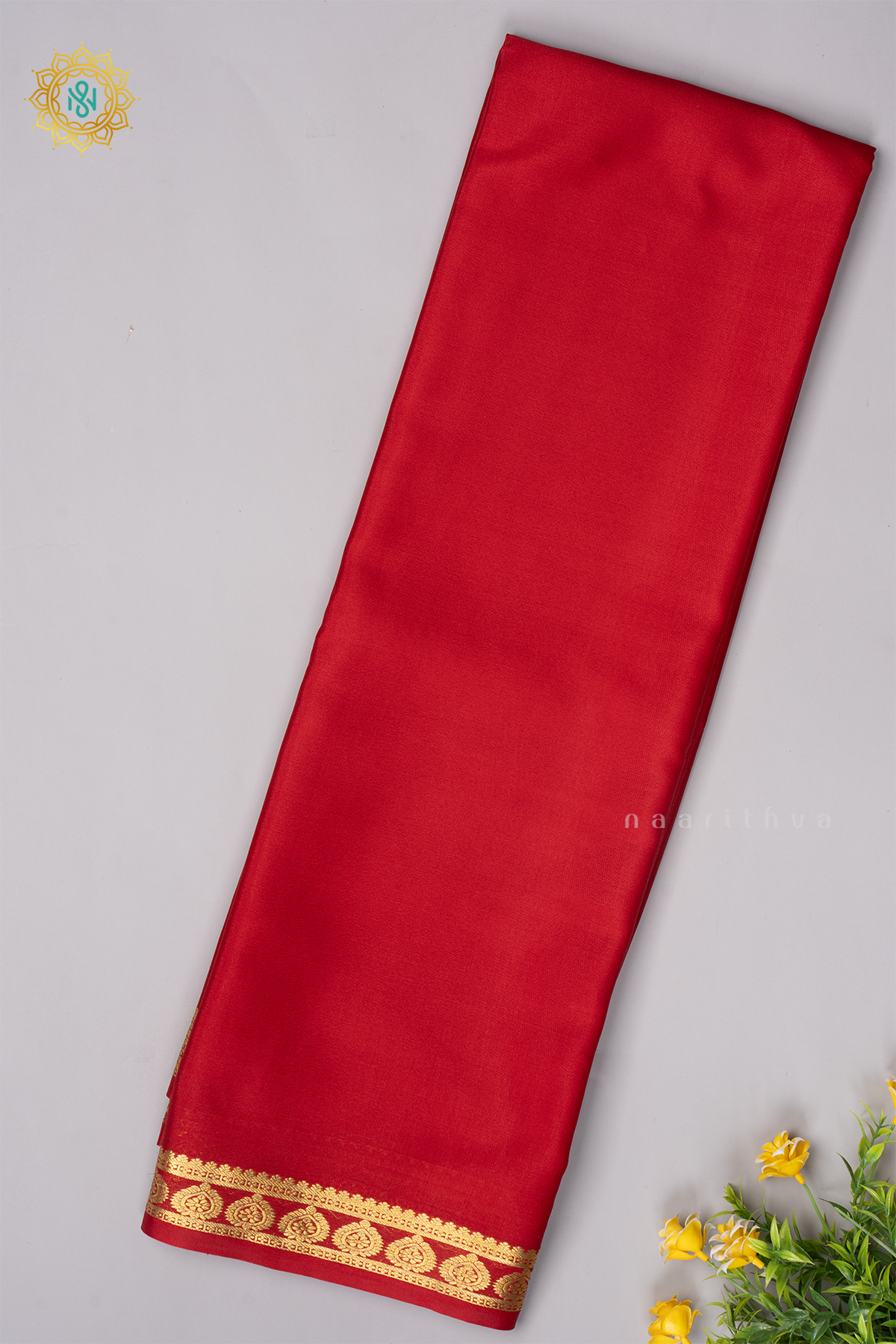 RED - PURE MYSORE CREPE SILK