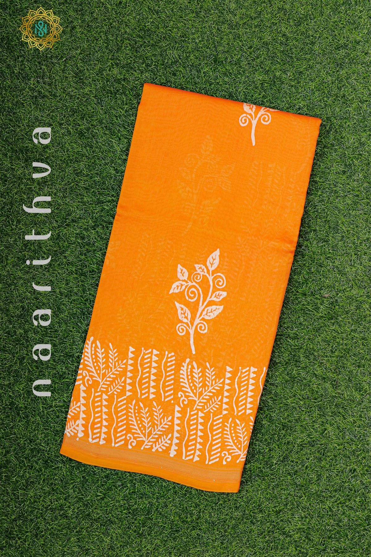 ORANGE - CHANDERI  COTTON