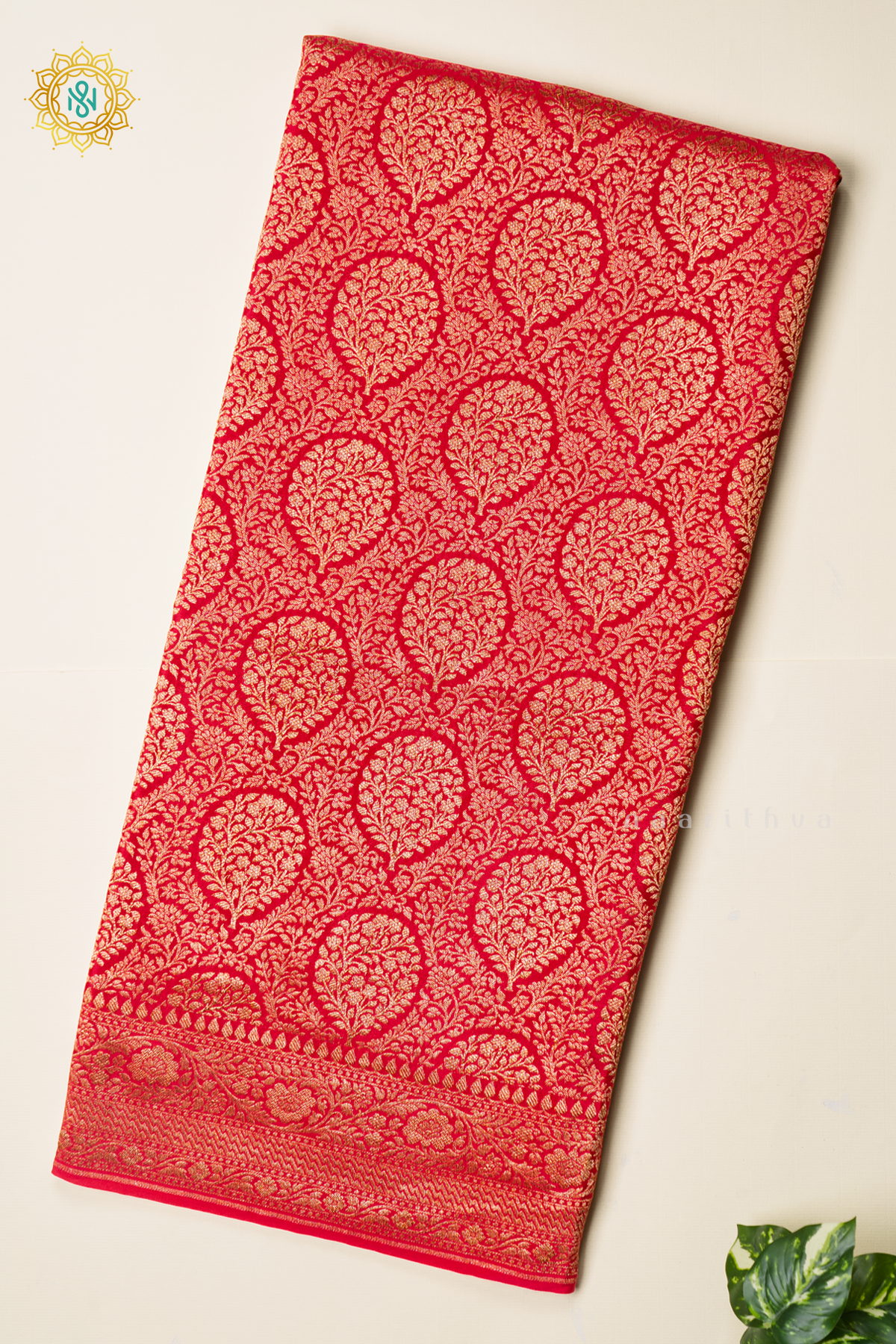 RED - PURE BANARASI CREPE