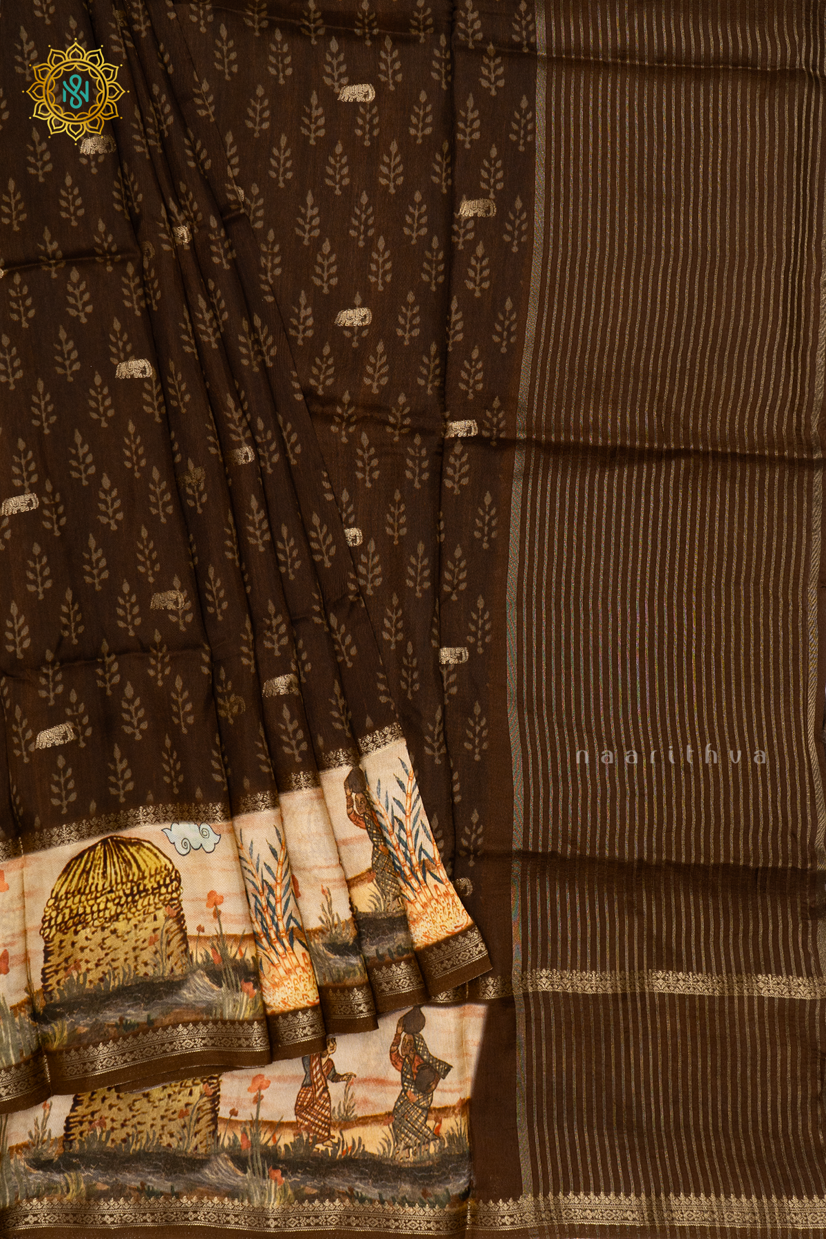 BROWN - SEMI CREPE SILK