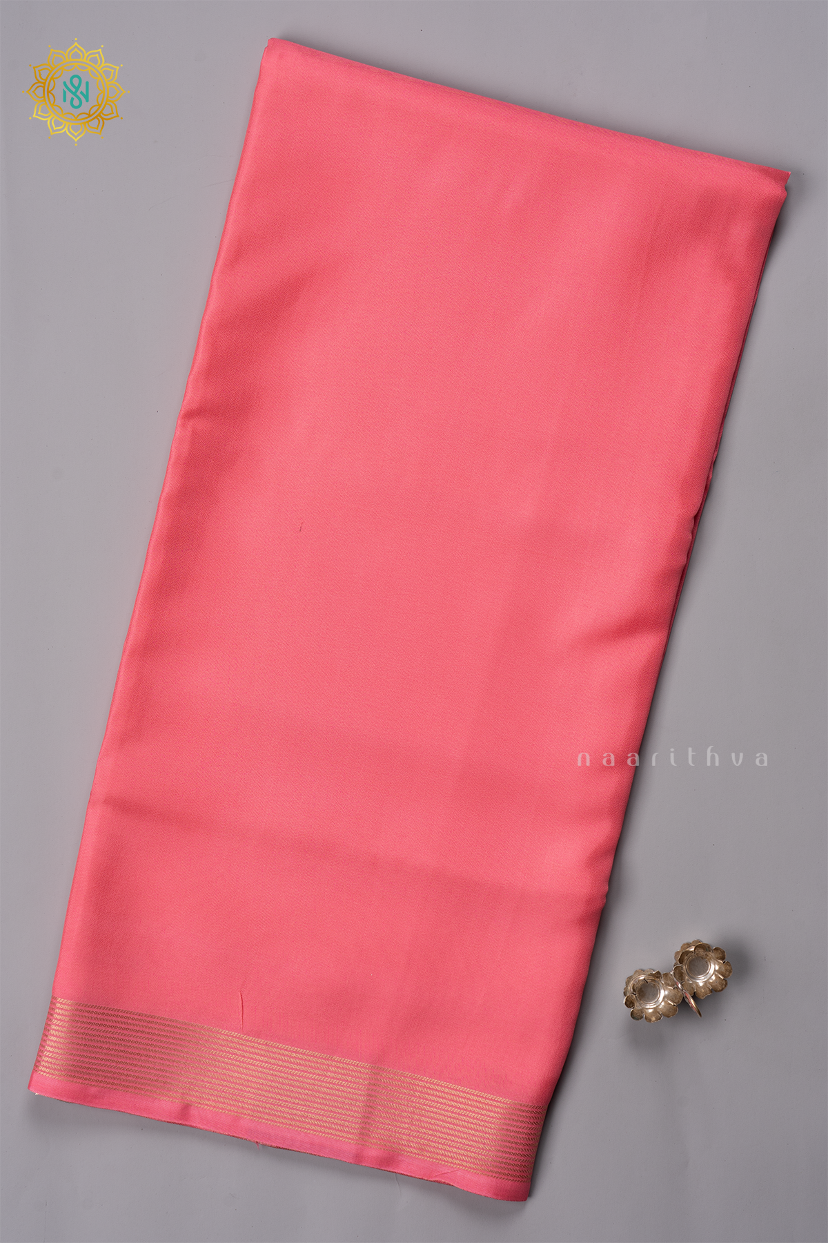 PEACHISH PINK - SEMI MYSORE CREPE SILK