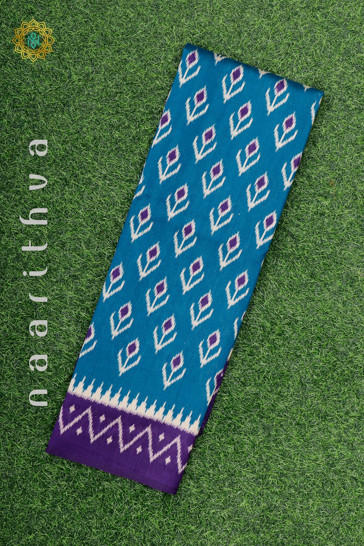 SKY BLUE WITH PURPLE - DOLA SILK