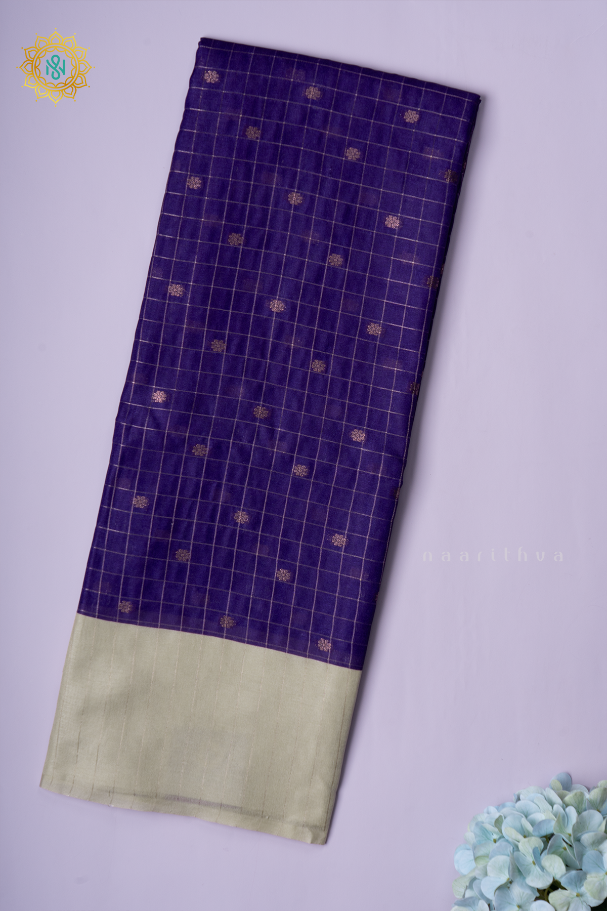 PURPLE WITH PISTA GREEN - SEMI TUSSAR