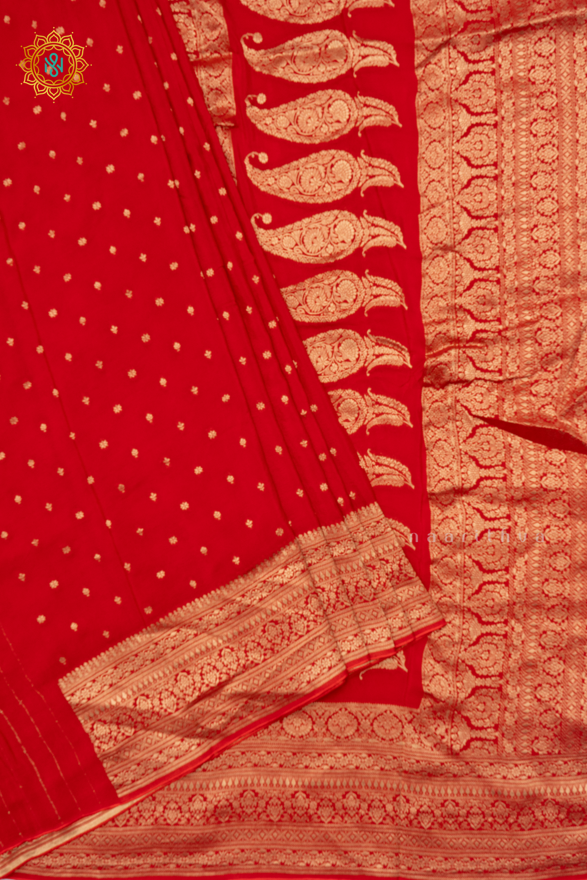 RED - SEMI BANARASI CREPE