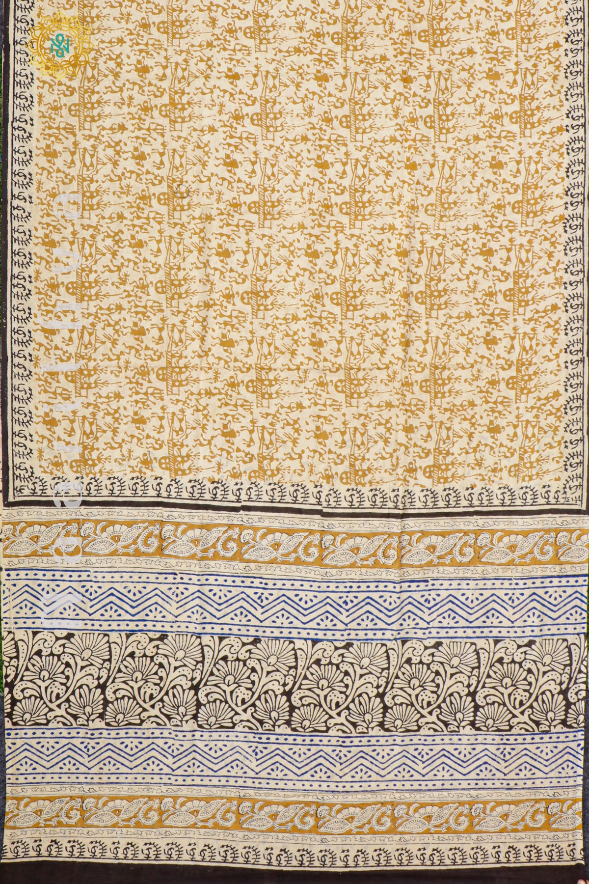 YELLOW WITH BLACK - MUL COTTON