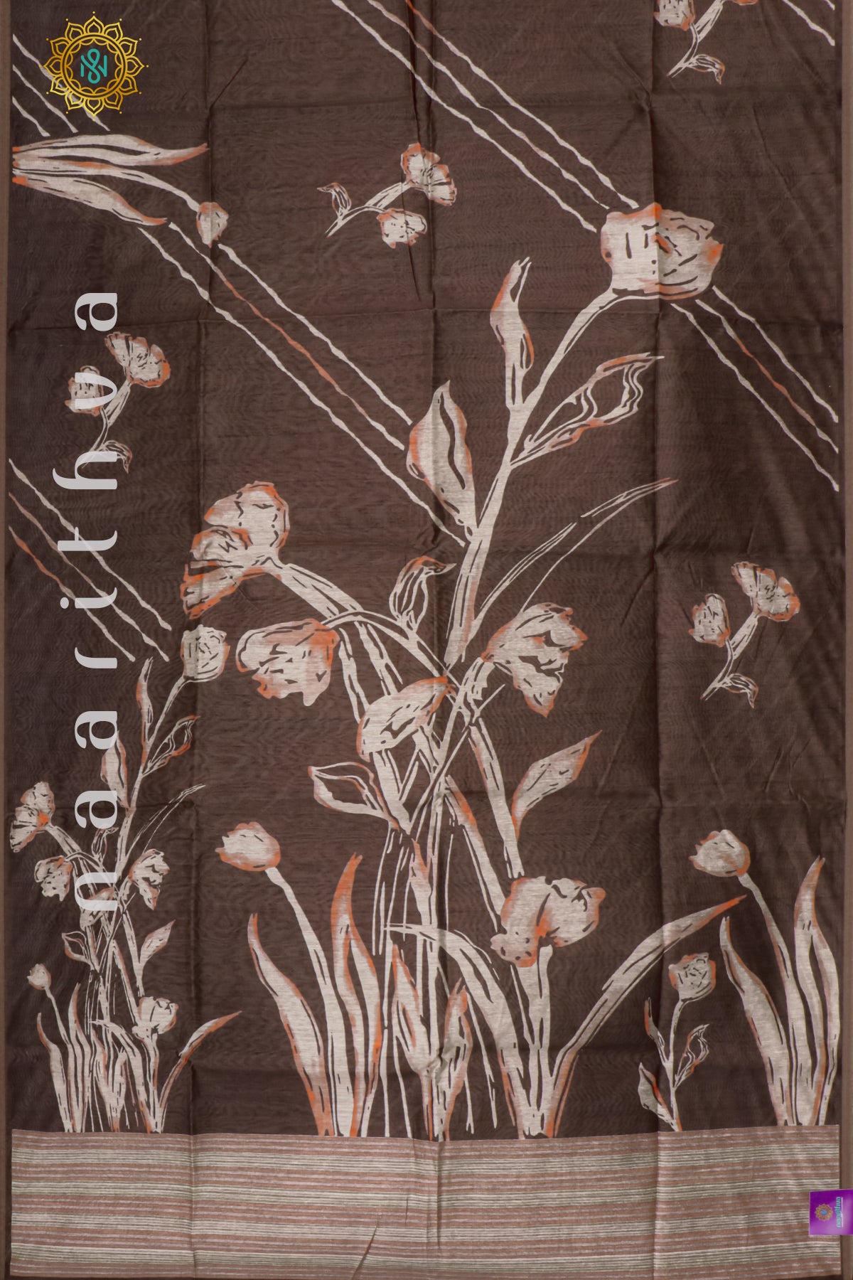 BROWN - SEMI TUSSAR SILK