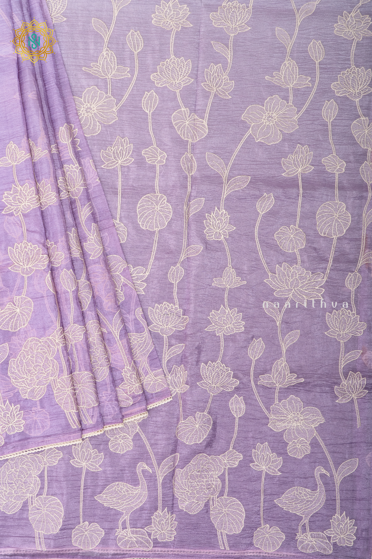 LAVENDER - CRUSH TISSUE WITH EMBROIDERY