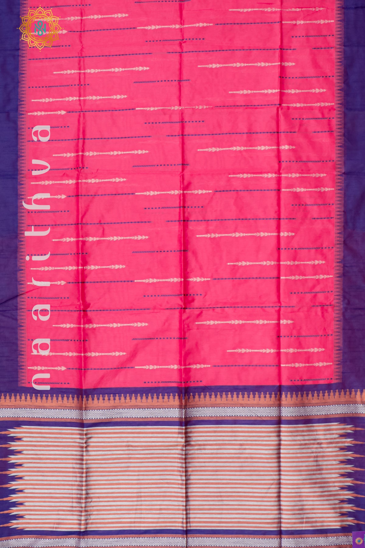 PINK WITH BLUE - POLY COTTON