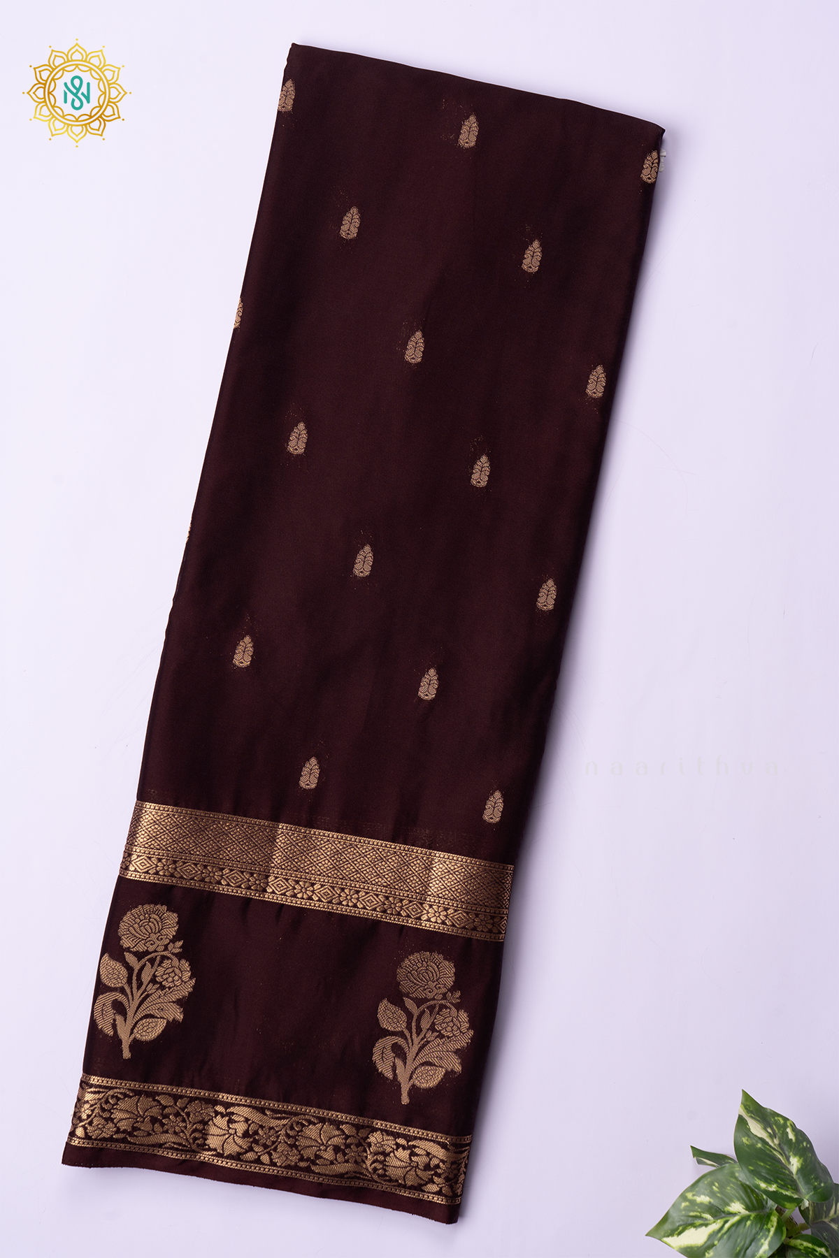 BROWN - SEMI MYSORE CREPE SILK