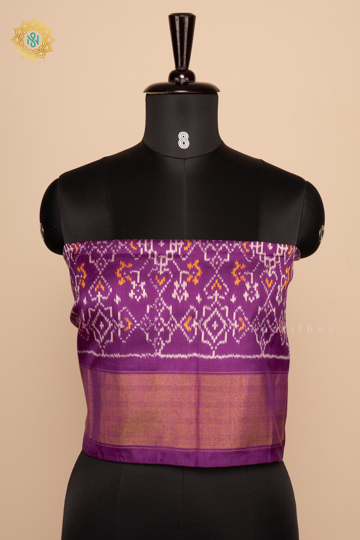 Purple Ikkat Pure Silk Bit All-Over Ikat-Woven Body