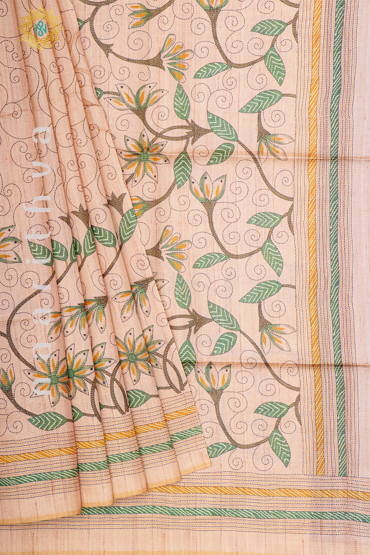 PEACH - SEMI TUSSAR SILK