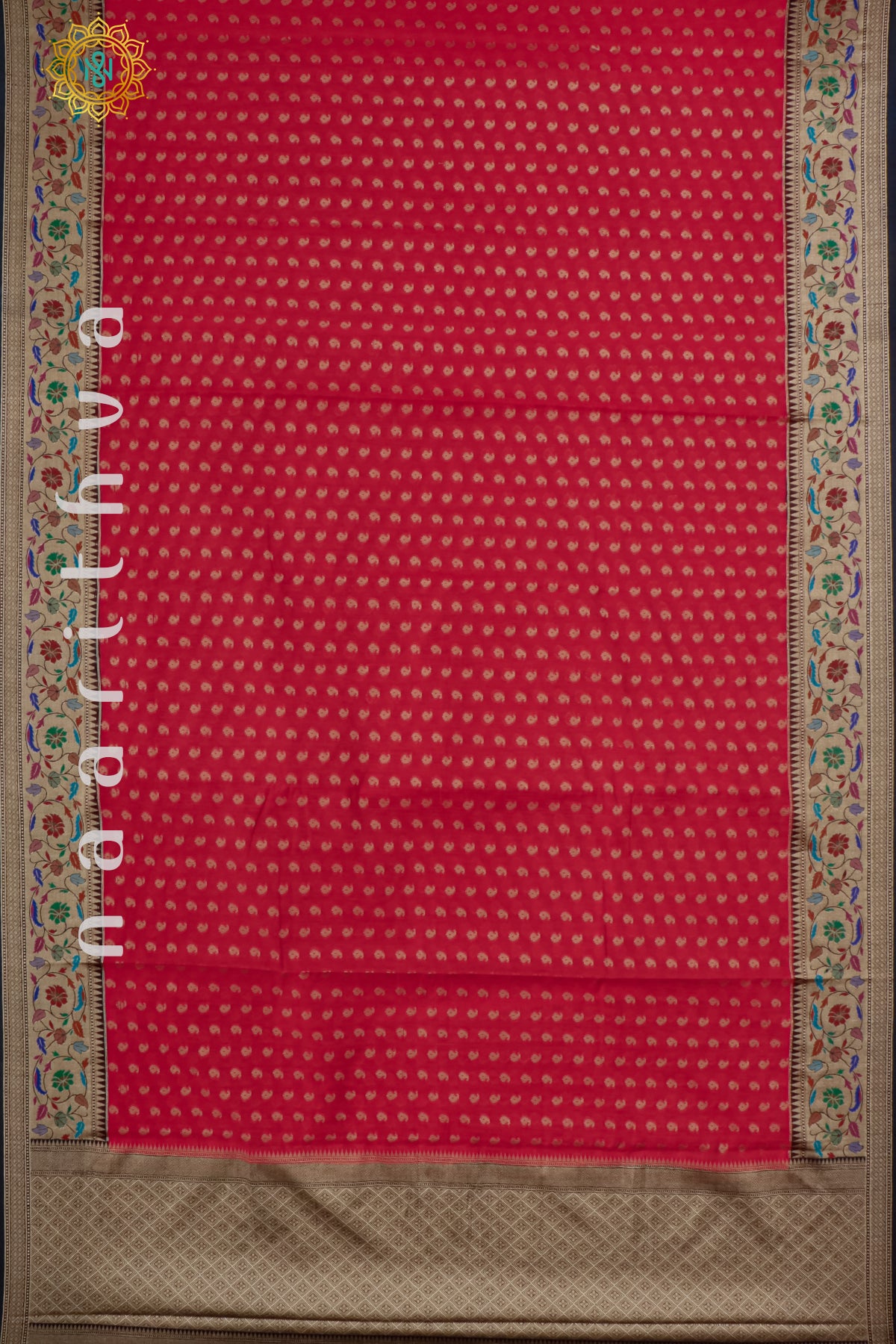 RED WITH BLACK - JUTE COTTON